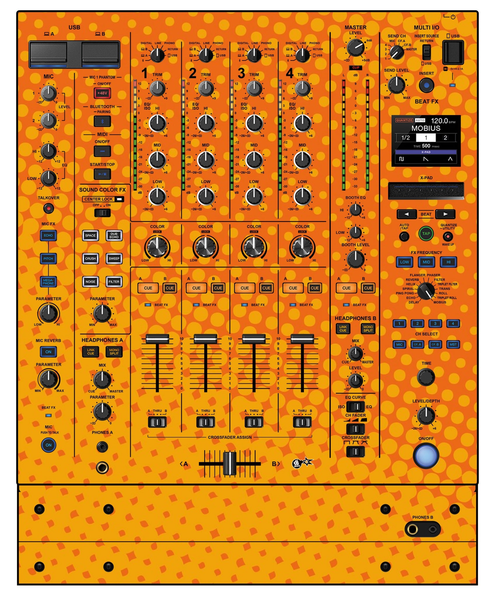 Pioneer DJ DJM A9 Skin Gradienter Orange