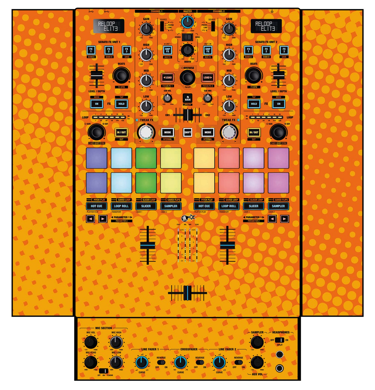 Reloop Elite Skin Gradienter Orange