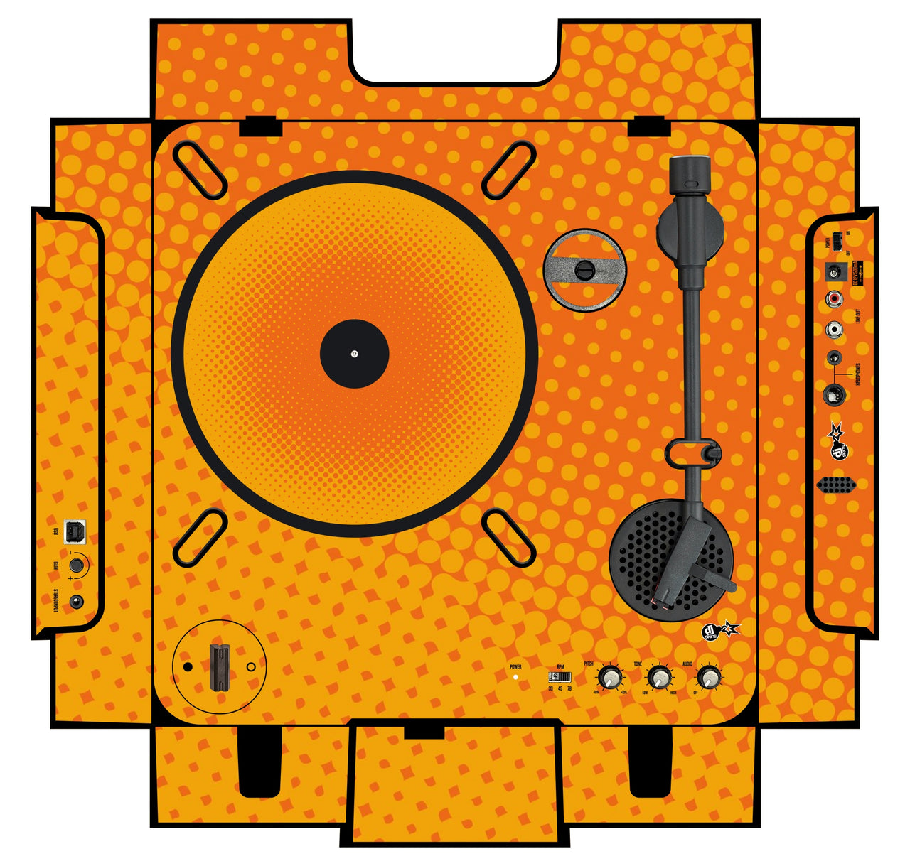 Numark PT 01 incl. Sides Skin Gradienter Orange