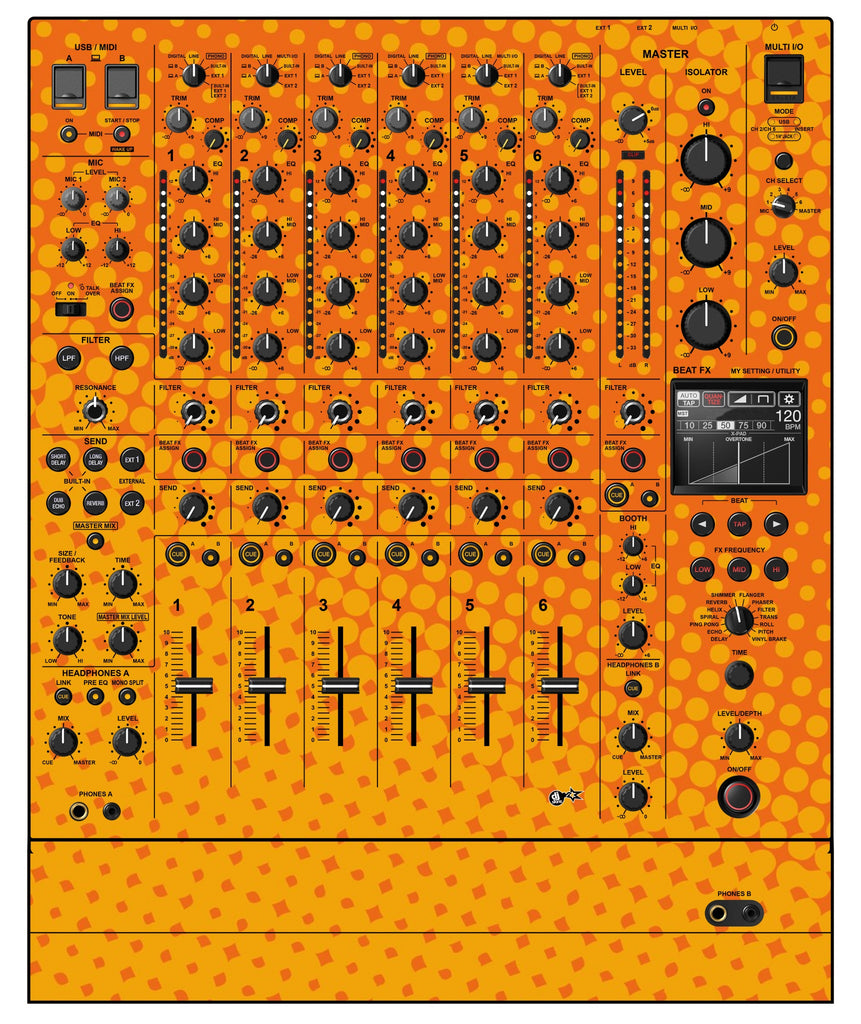 Pioneer DJ DJM V10 LF Skin Gradienter Orange