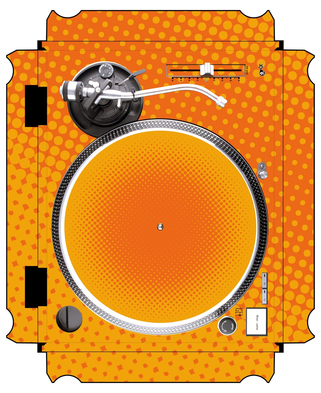 Technics 1200 / 1210 MK2 VERTICAL Skin Gradienter Orange