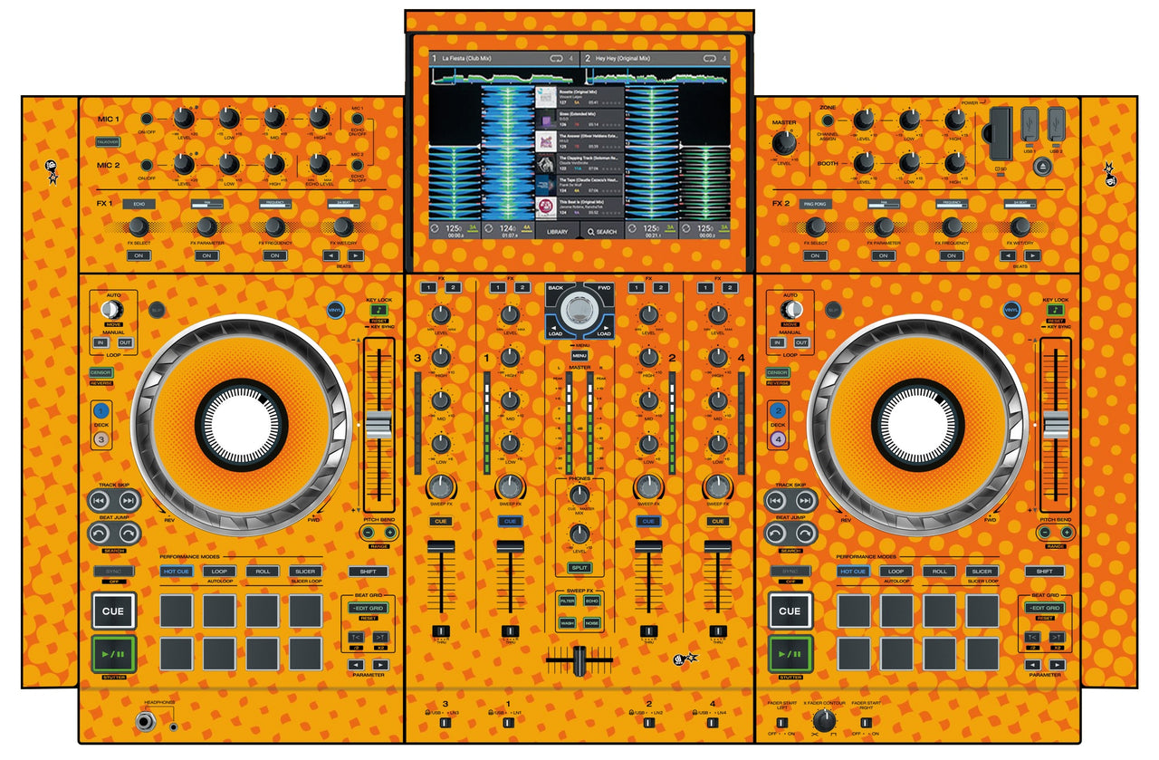 Denon DJ PRIME 4 Skin Gradienter Orange
