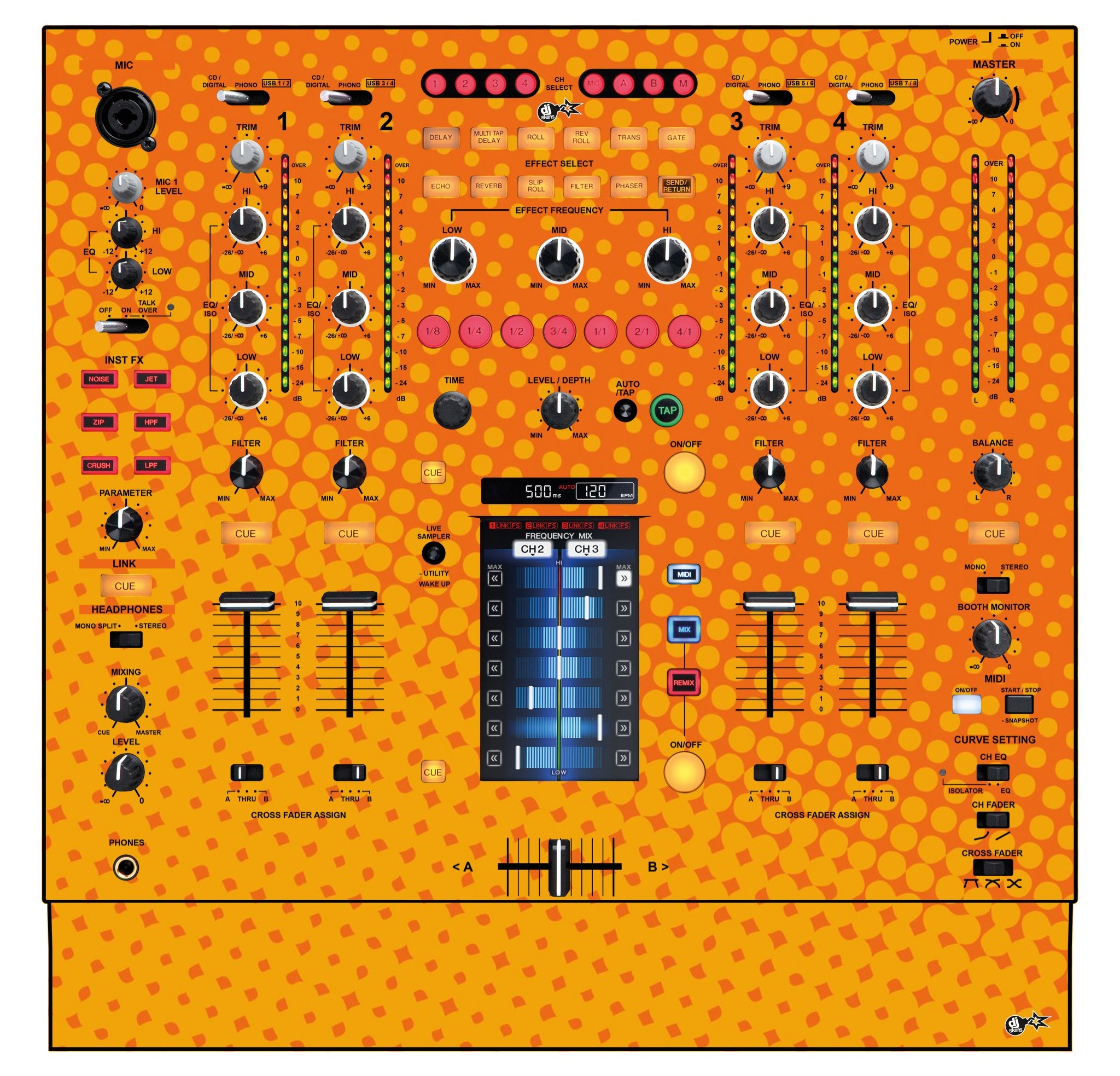 Pioneer DJ DJM 2000 Skin Gradienter Orange
