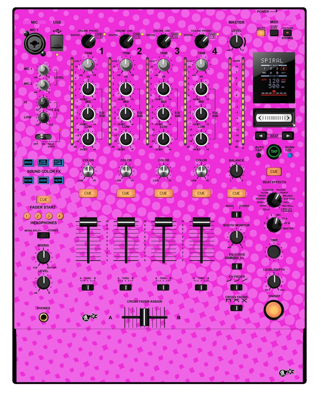 Pioneer DJ DJM 900 NEXUS Skin Gradienter Pink
