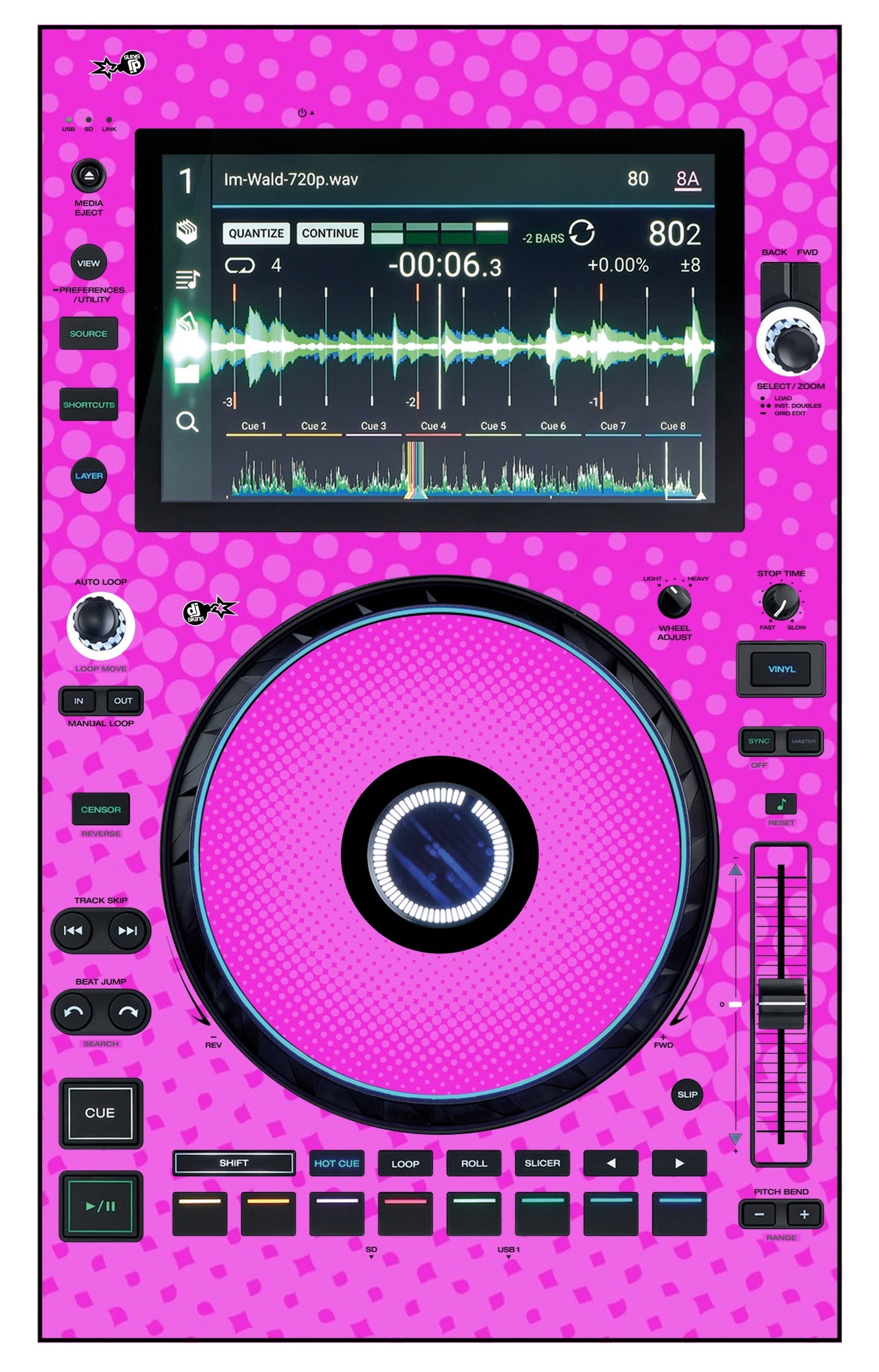 Denon DJ SC 6000 Skin Gradienter Pink