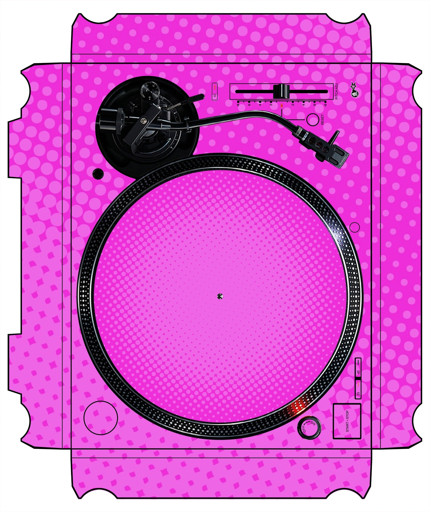 Technics 1200 / 1210 MK7 VERTICAL Skin Gradienter Pink