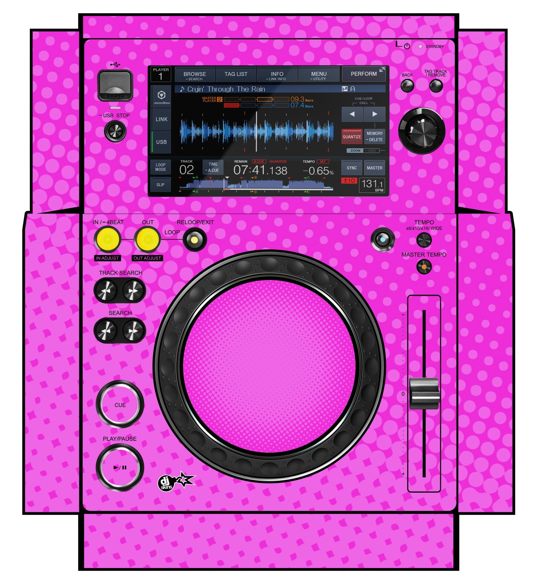 Pioneer DJ XDJ 700 Skin Gradienter Pink