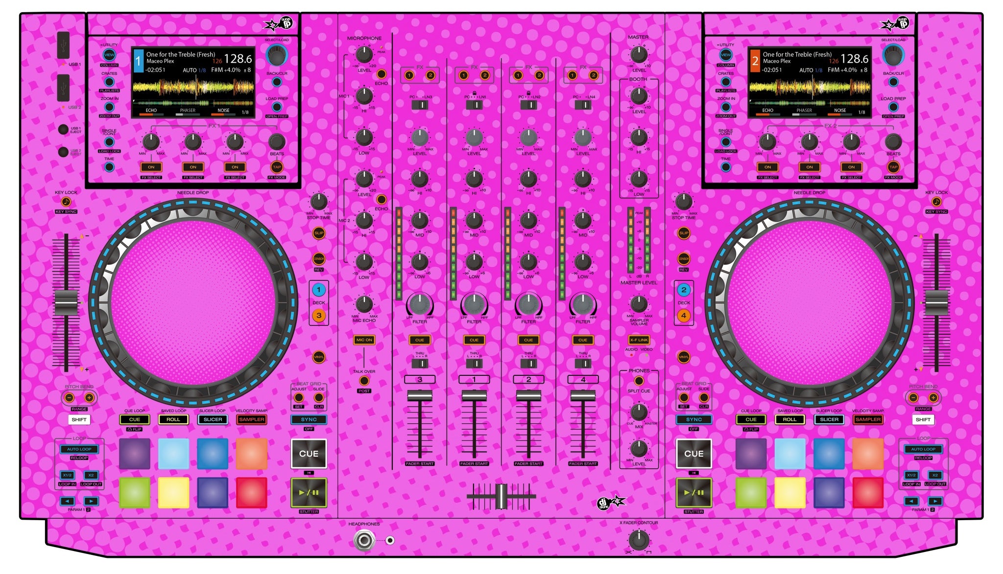 Denon DJ MCX 8000 Skin Gradienter Pink