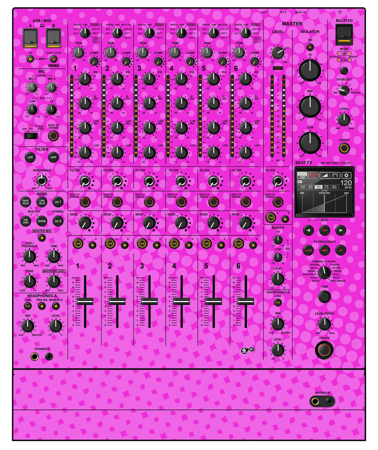 Pioneer DJ DJM V10 LF Skin Gradienter Pink
