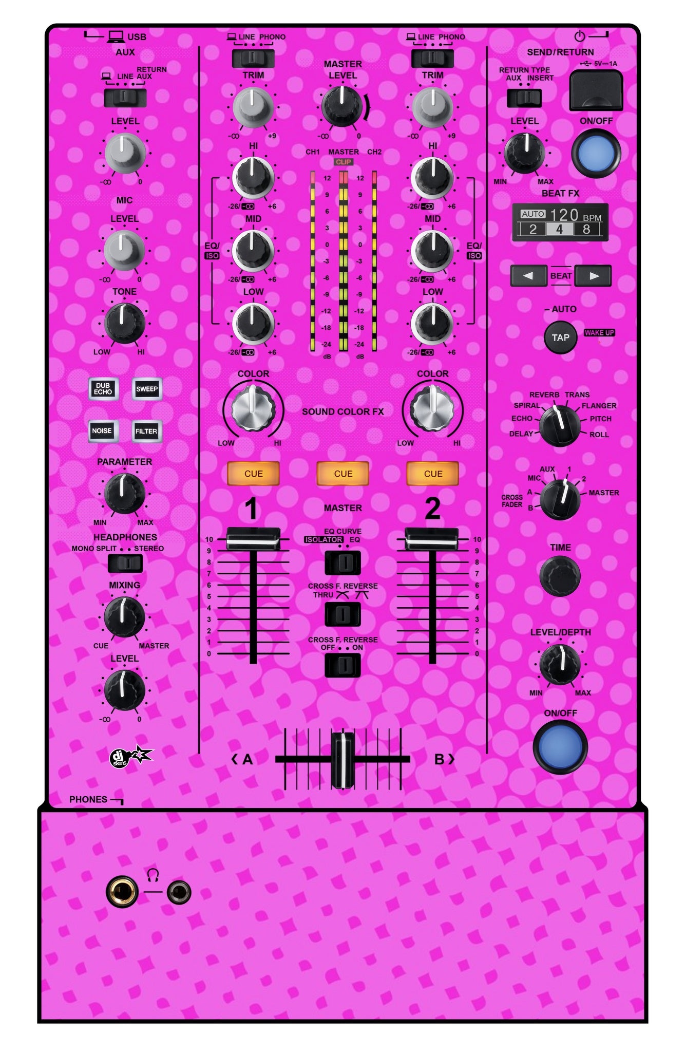 Pioneer DJ DJM 450 Skin Gradienter Pink