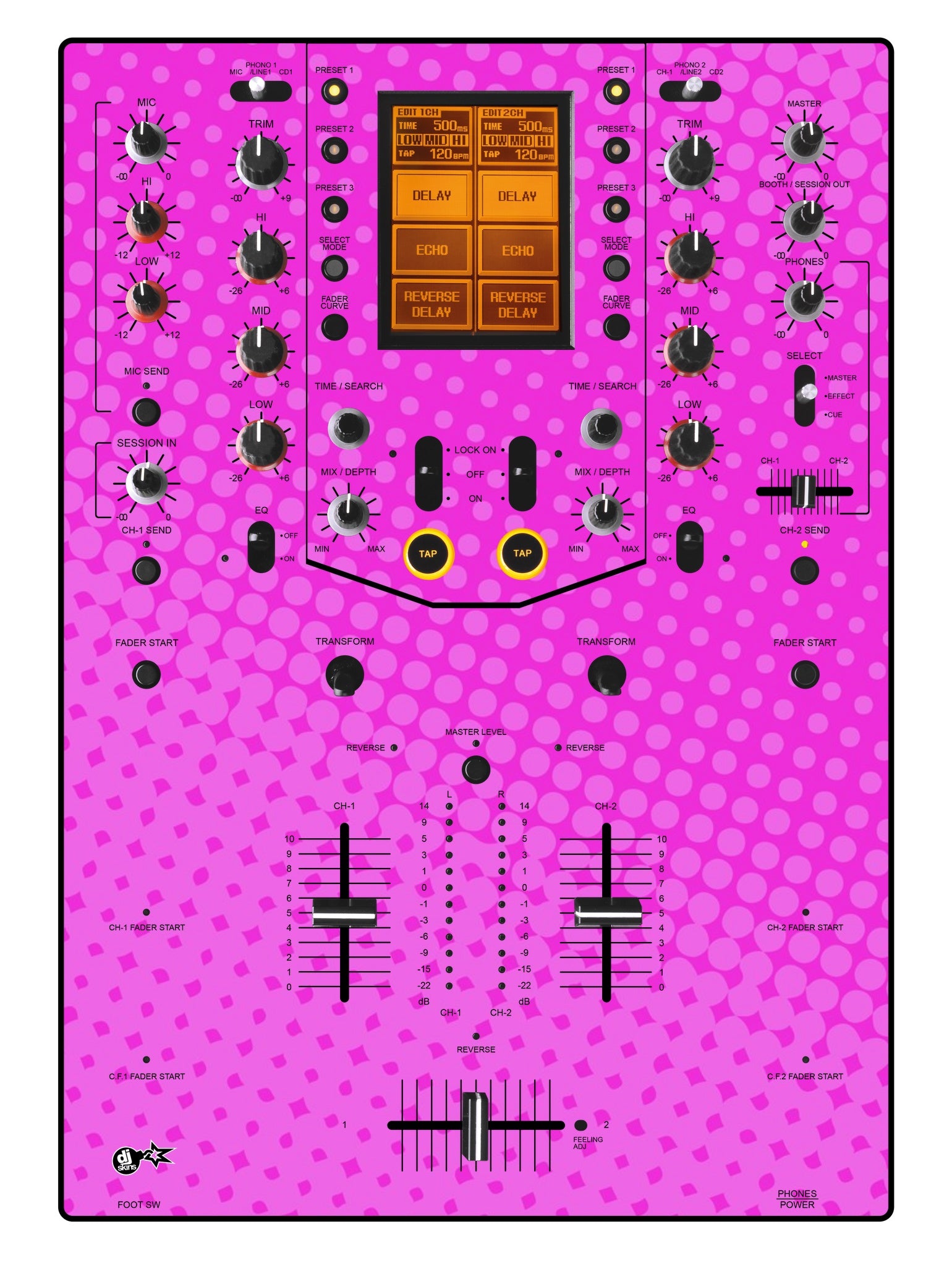 Pioneer DJ DJM 909 Skin Gradienter Pink