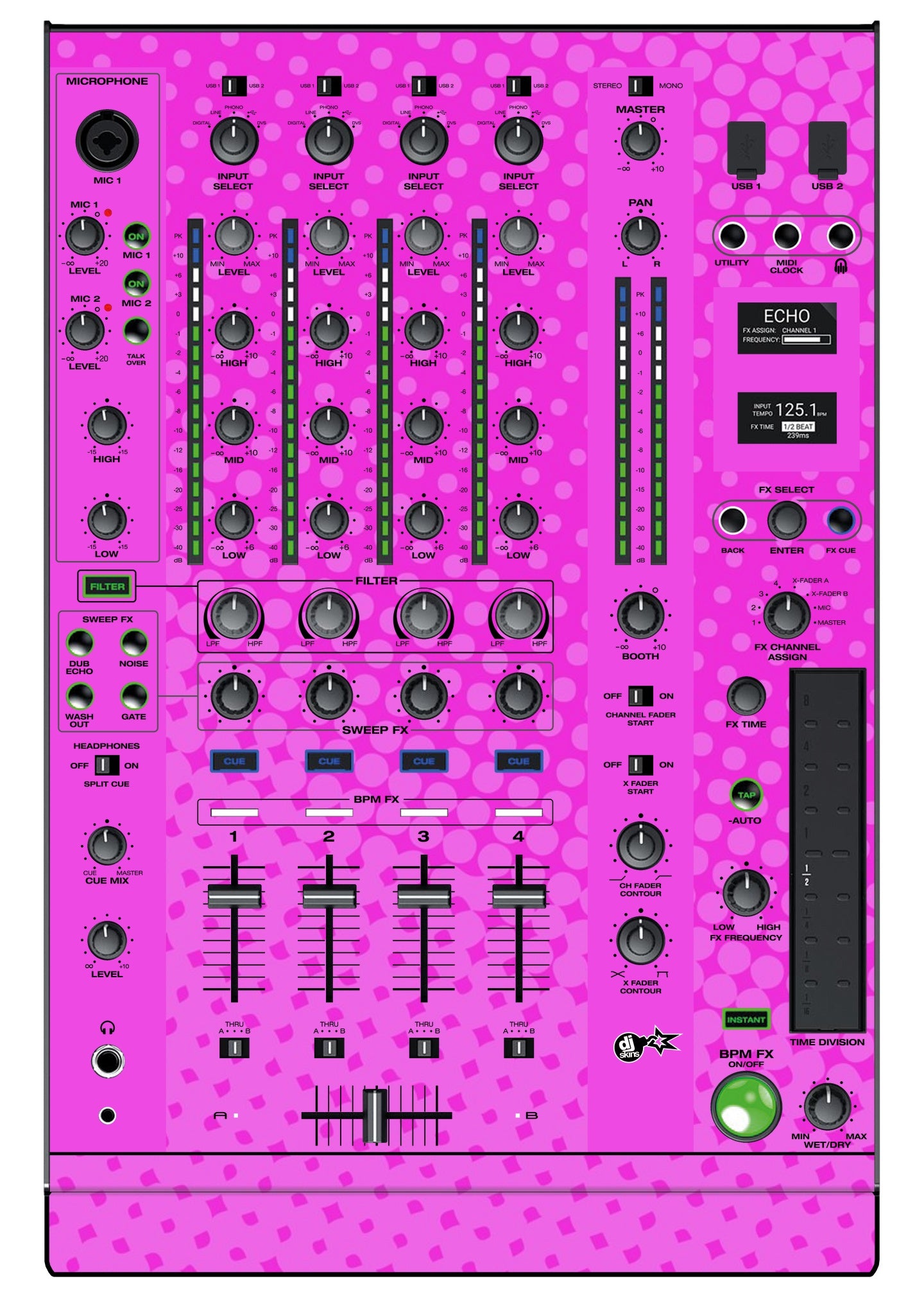 Denon DJ X 1800 Skin Gradienter Pink