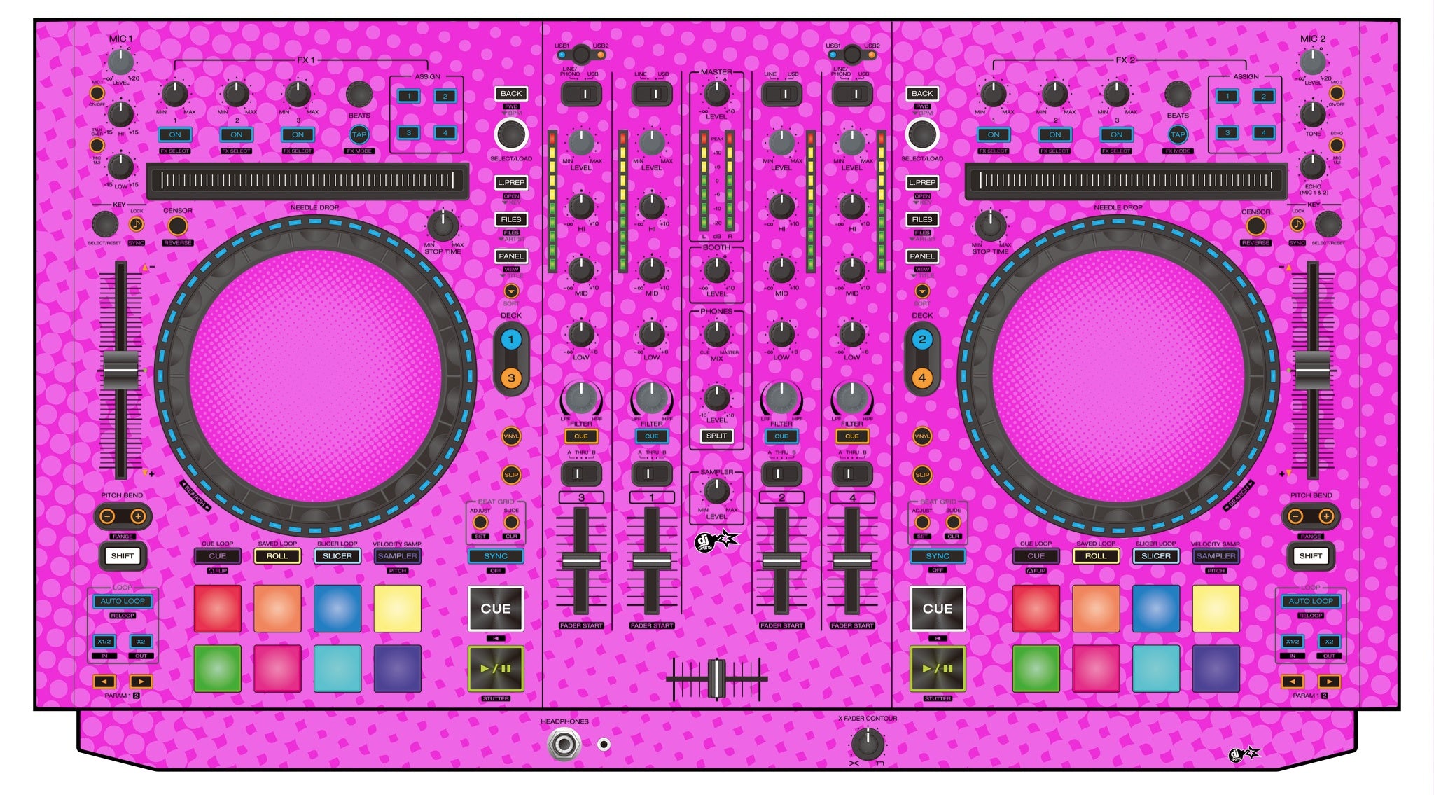 Denon DJ MC 7000 Skin Gradienter Pink