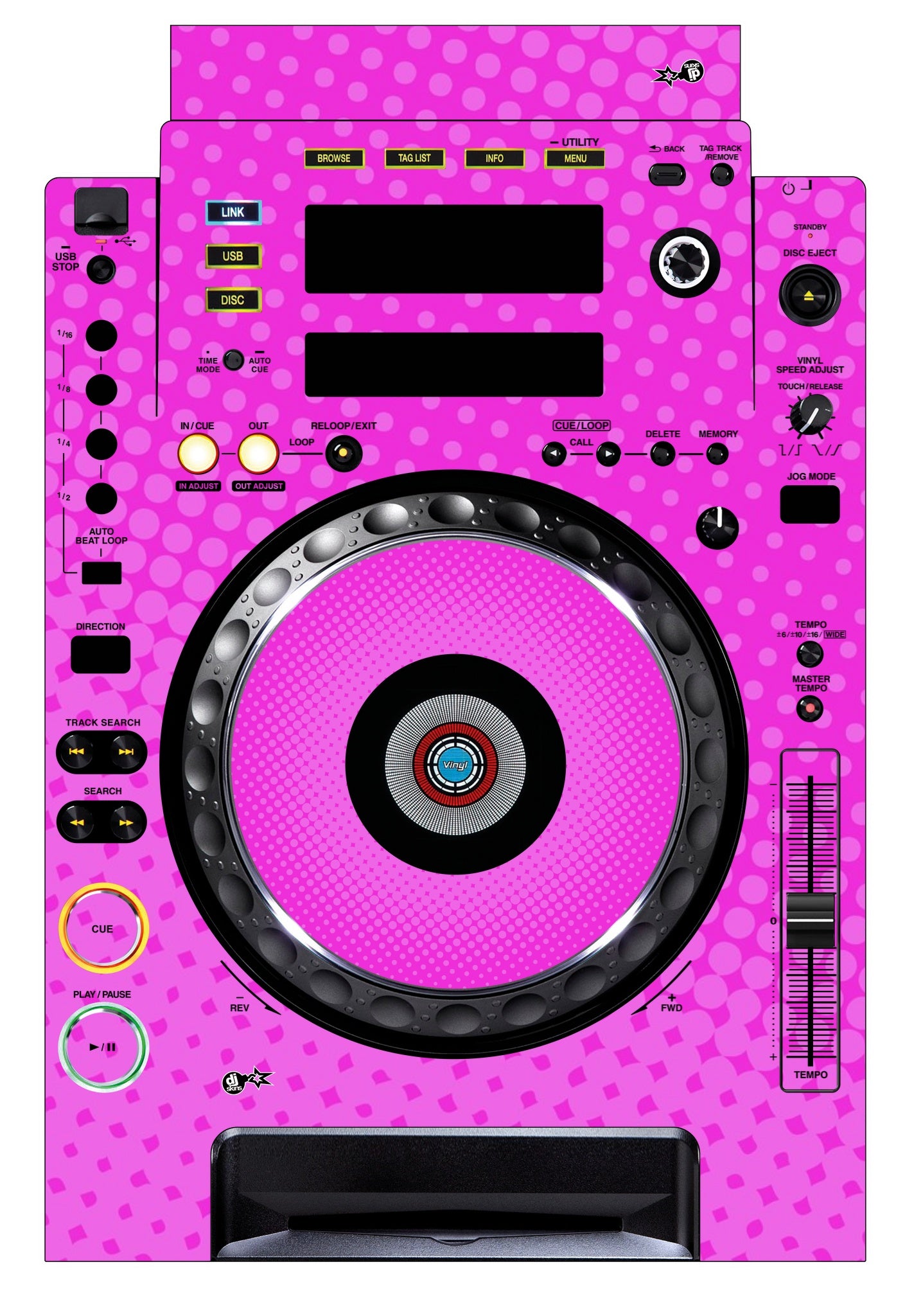 Pioneer DJ CDJ 900 Skin Gradienter Pink