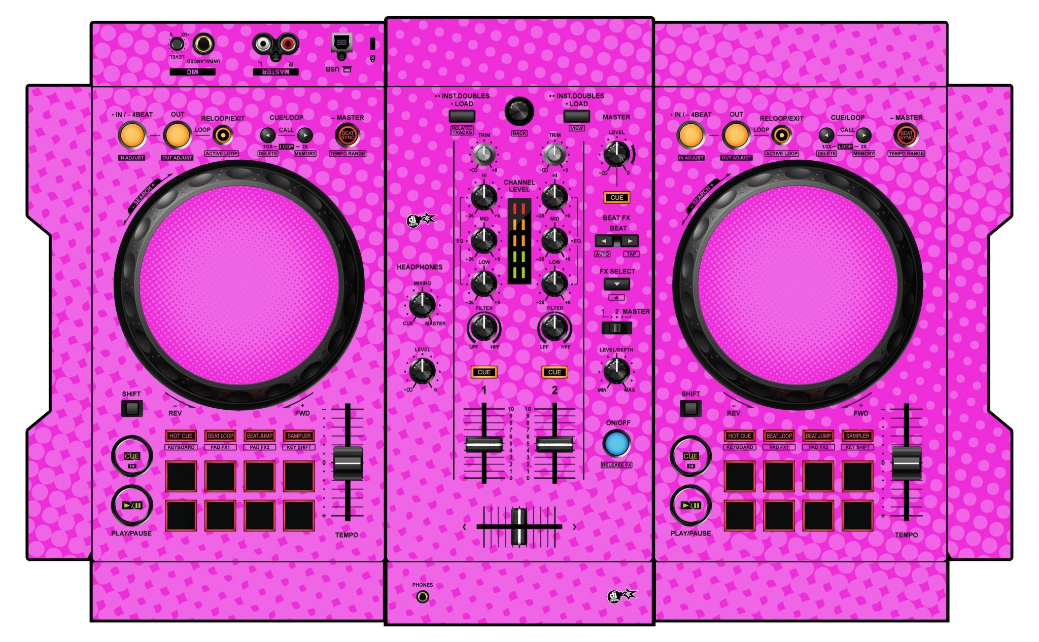 Pioneer DJ DDJ 400 Skin Gradienter Pink