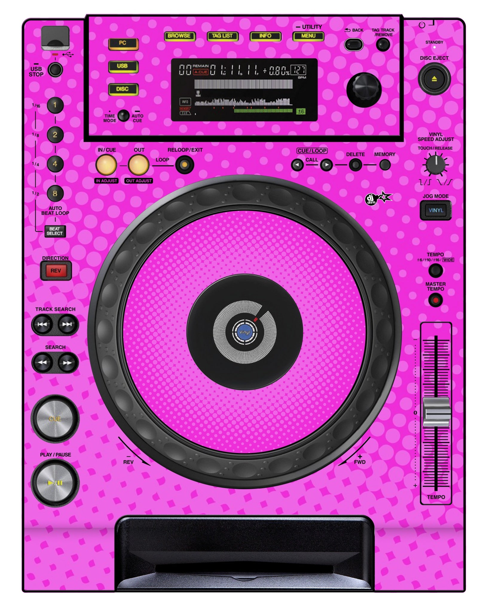 Pioneer DJ CDJ 850 Skin Gradienter Pink