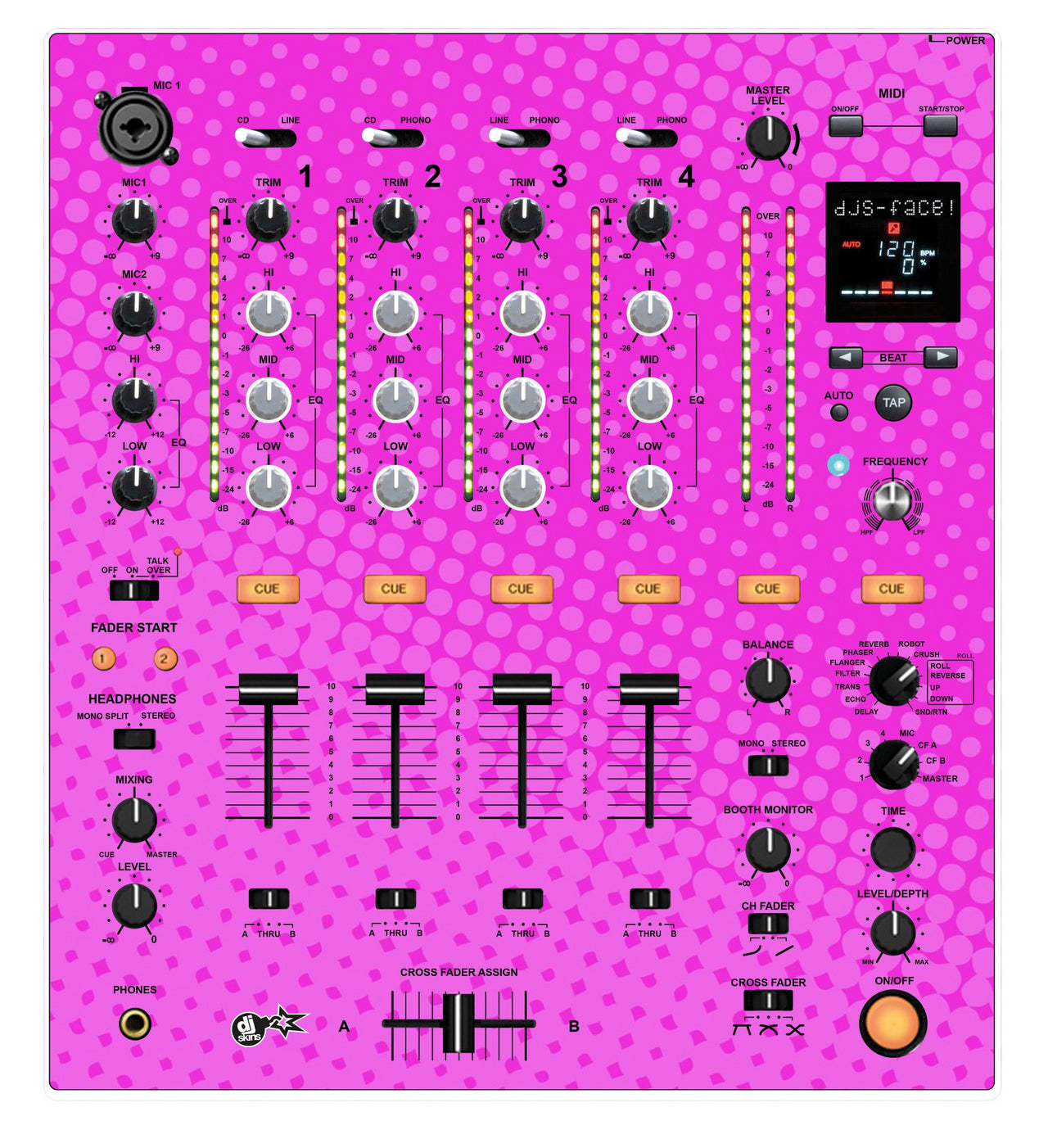 Pioneer DJ DJM 700 Skin Gradienter Pink