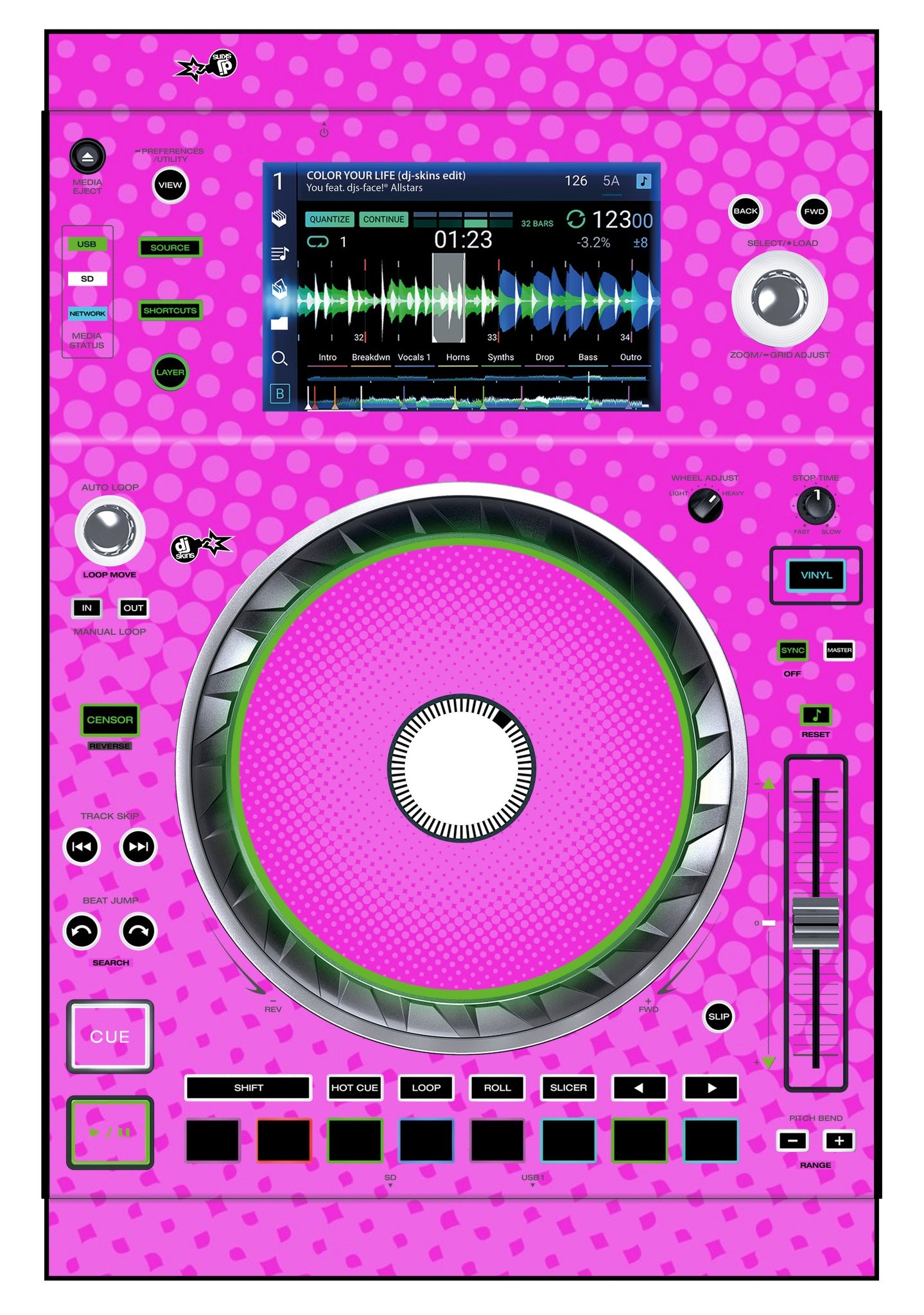 Denon DJ SC 5000 Skin Gradienter Pink