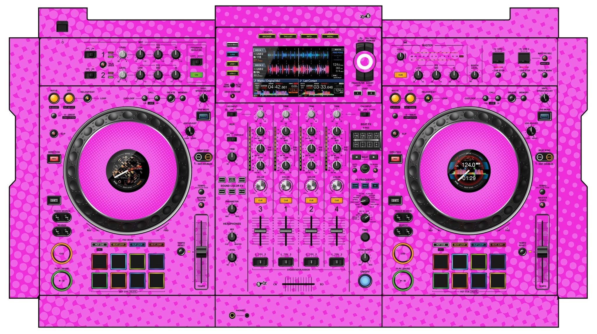 Pioneer DJ XDJ XZ Skin Gradienter Pink