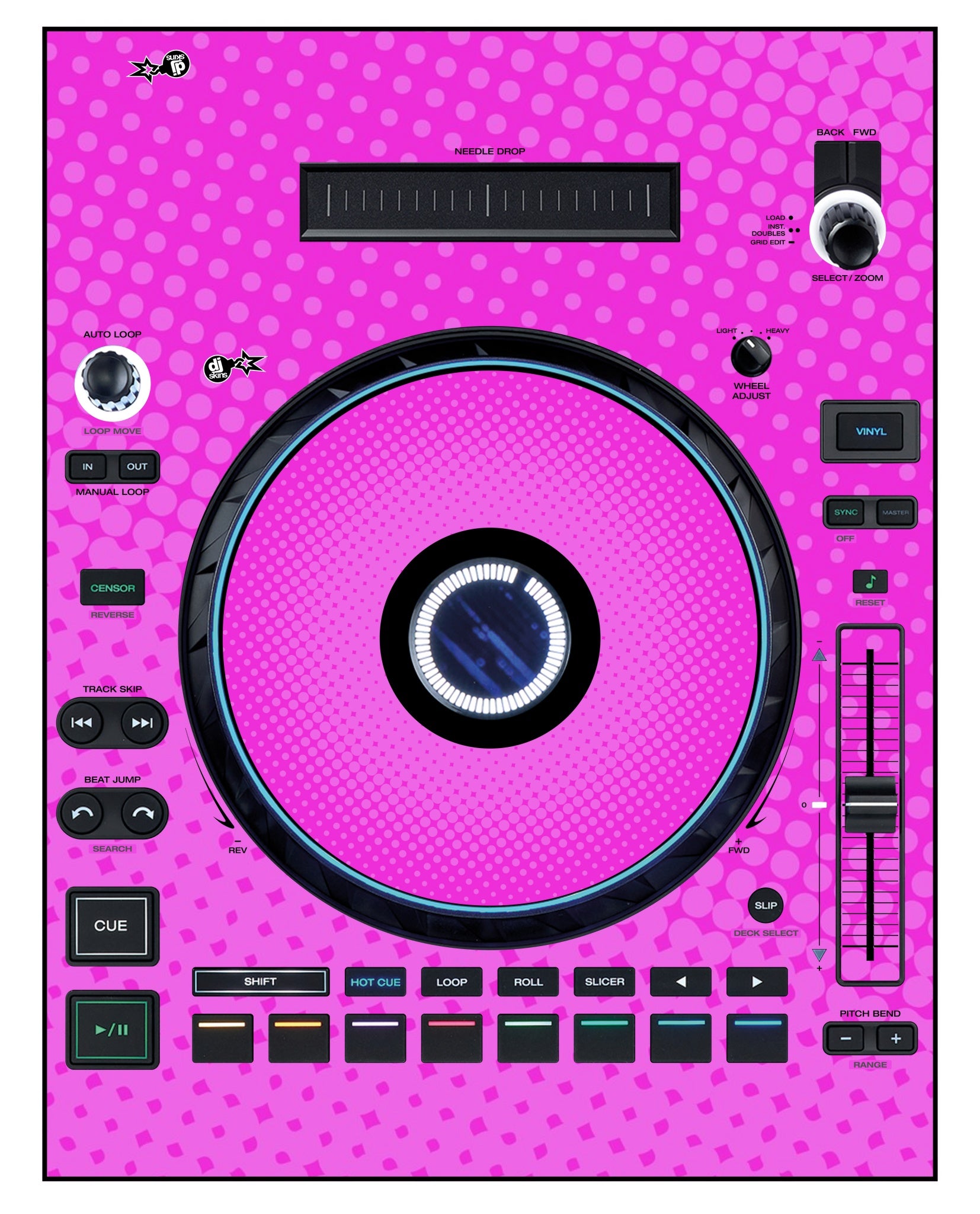 Denon DJ LC 6000 Skin Gradienter Pink