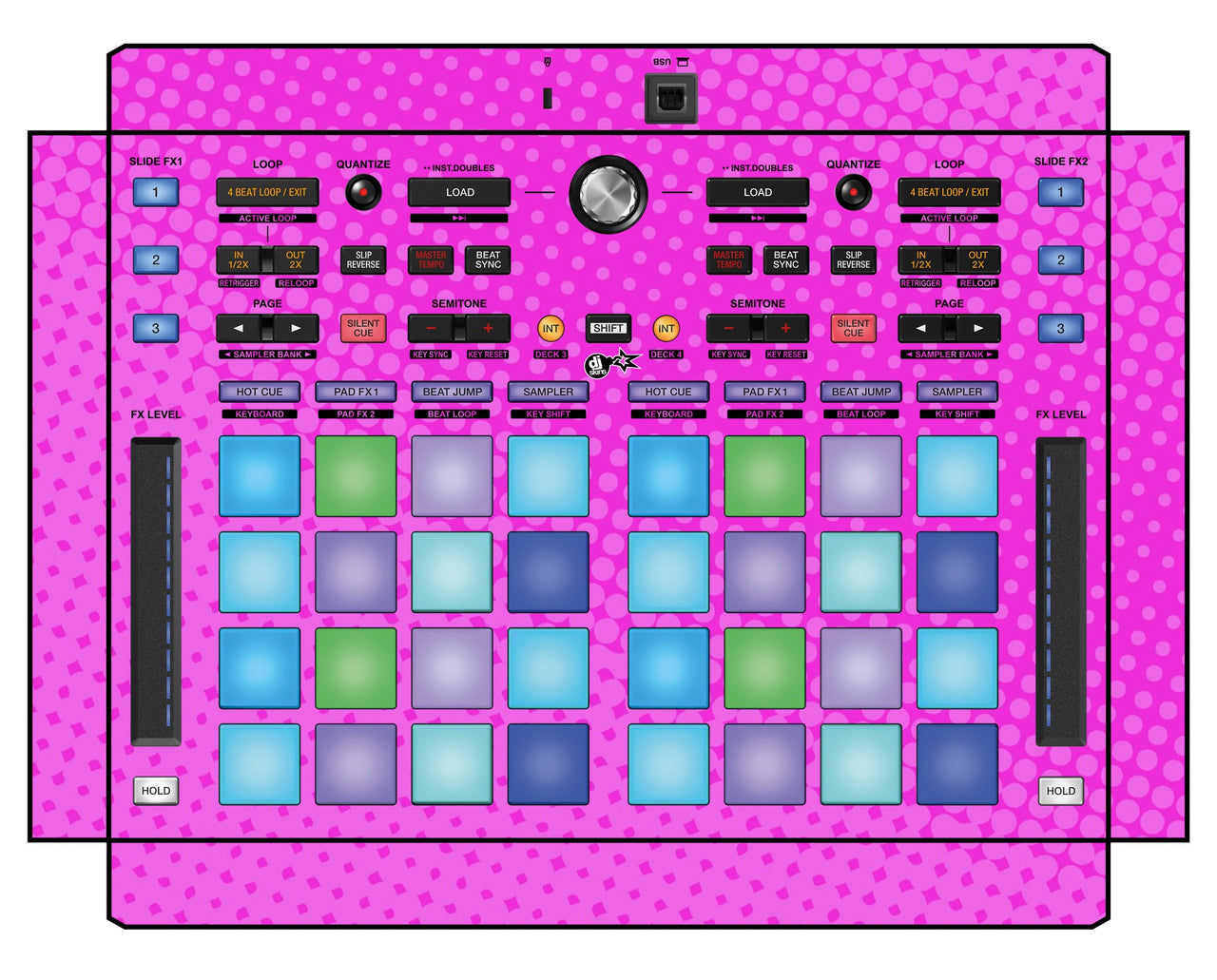 Pioneer DJ DDJ XP 1 Skin Gradienter Pink