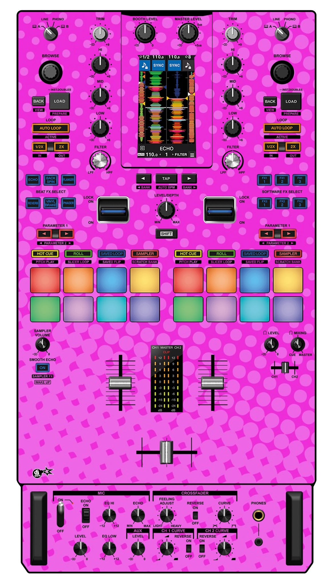 Pioneer DJ DJM S11 Skin Gradienter Pink
