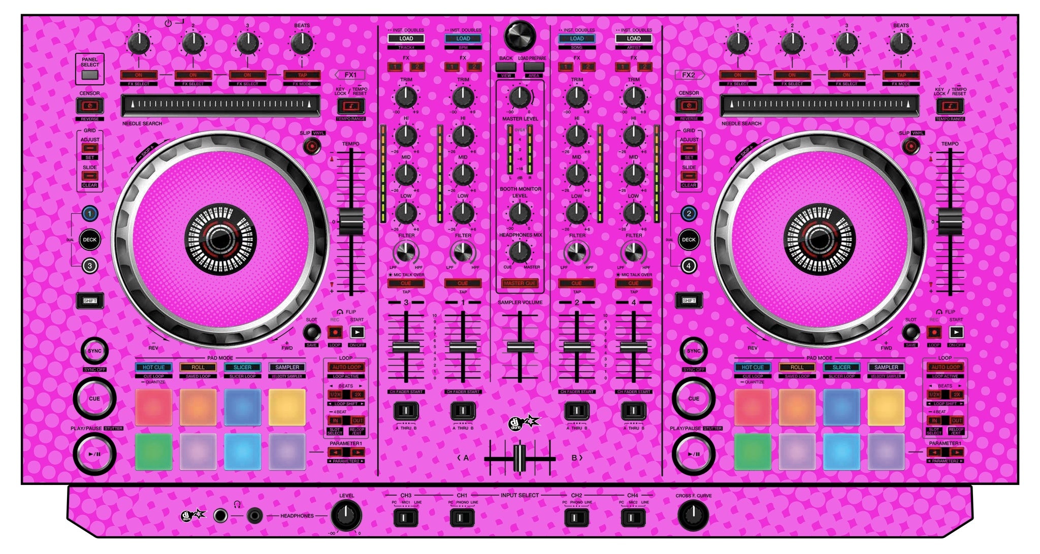 Pioneer DJ DDJ SX 2 Skin Gradienter Pink