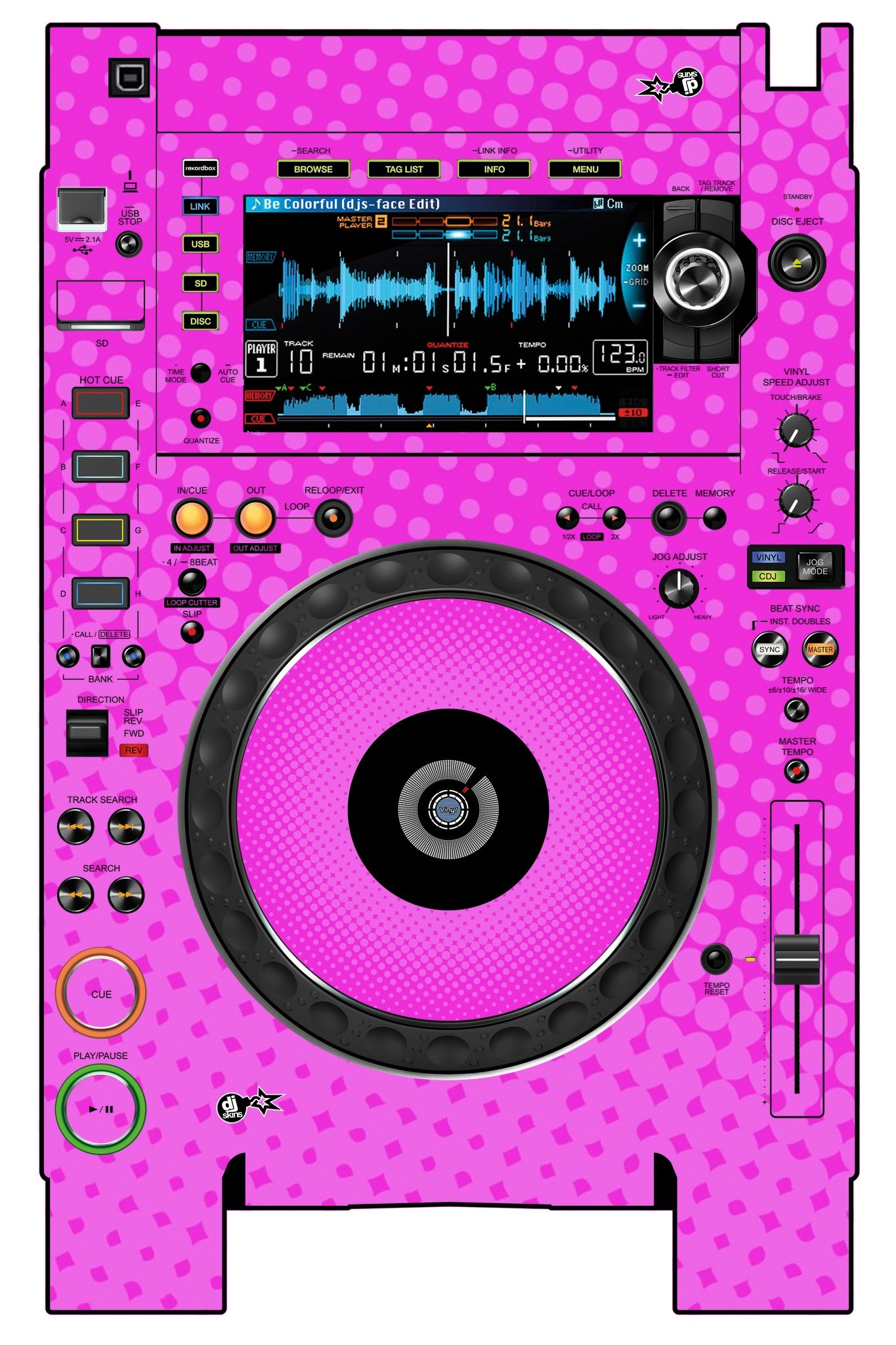 Pioneer DJ CDJ 2000 NEXUS 2 Skin Gradienter Pink