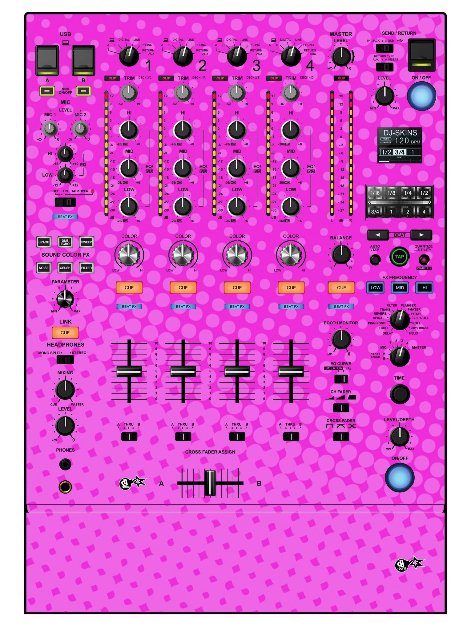 Pioneer DJ DJM 900 NEXUS 2 Skin Gradienter Pink