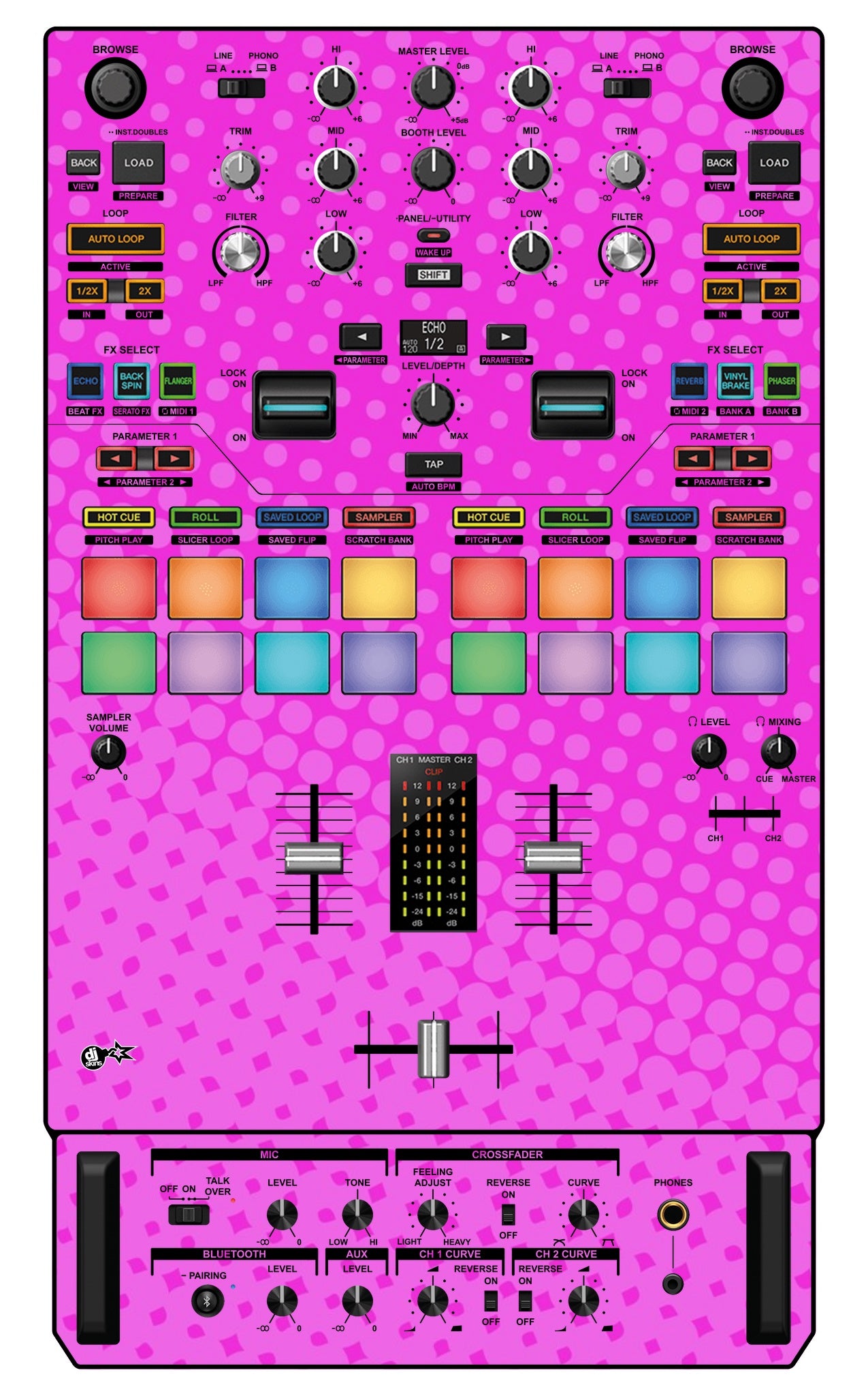 Pioneer DJ DJM S7 Skin Gradienter Pink