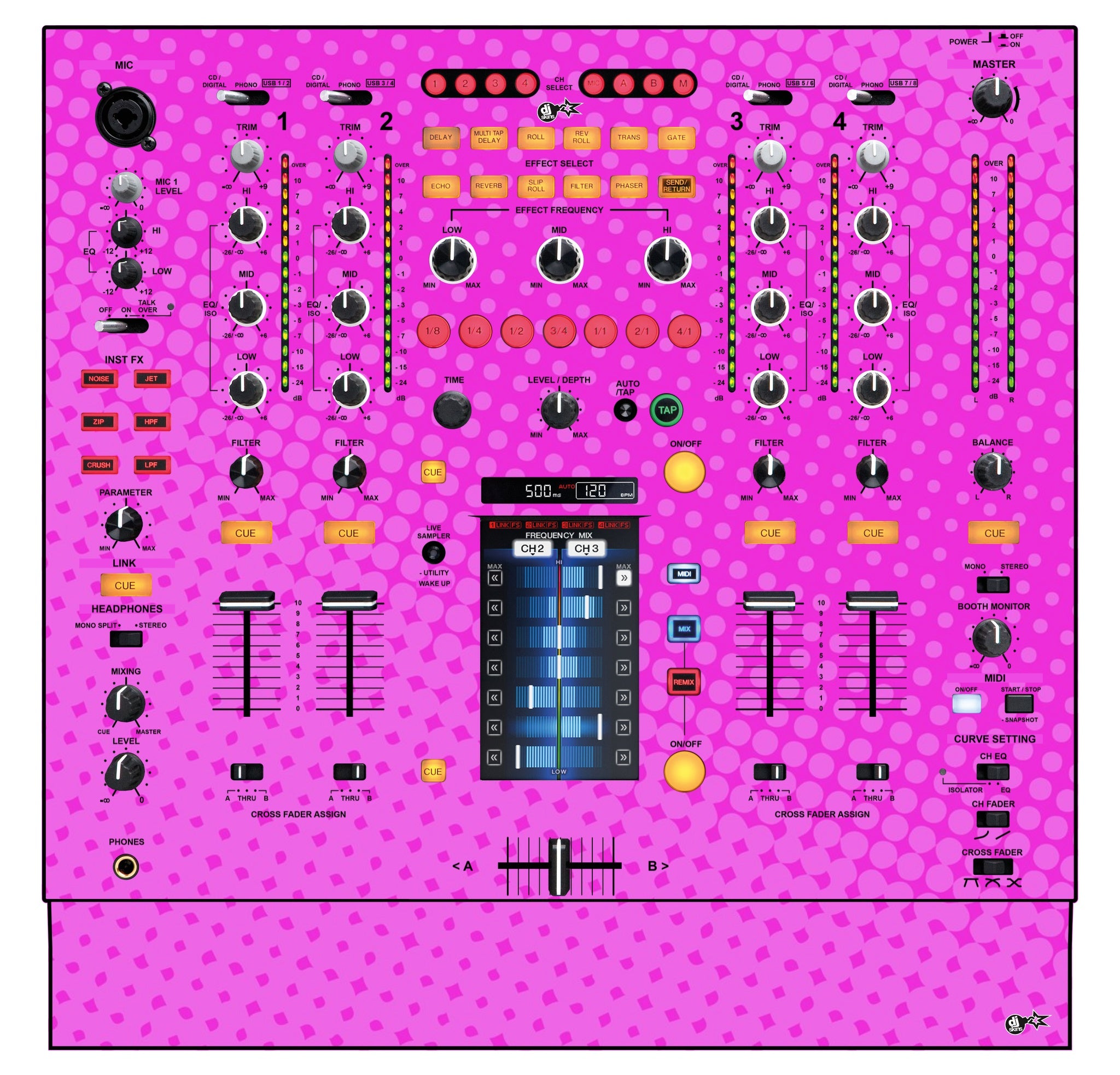 Pioneer DJ DJM 2000 Skin Gradienter Pink