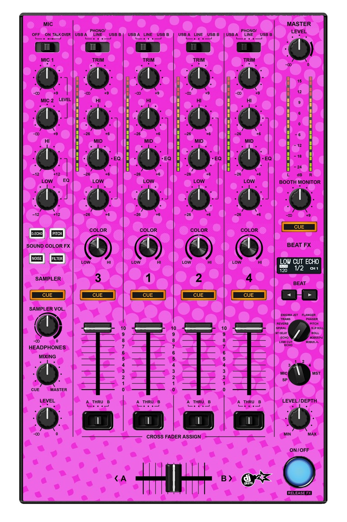 Pioneer DJ DDJ 1000 MIXER Skin Gradienter Pink