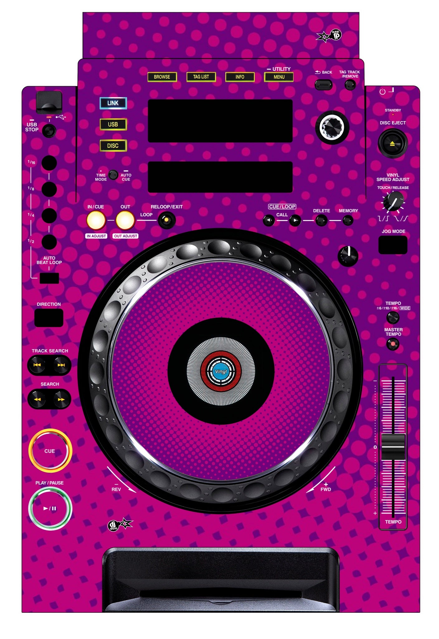 Pioneer DJ CDJ 900 Skin Gradienter Purple