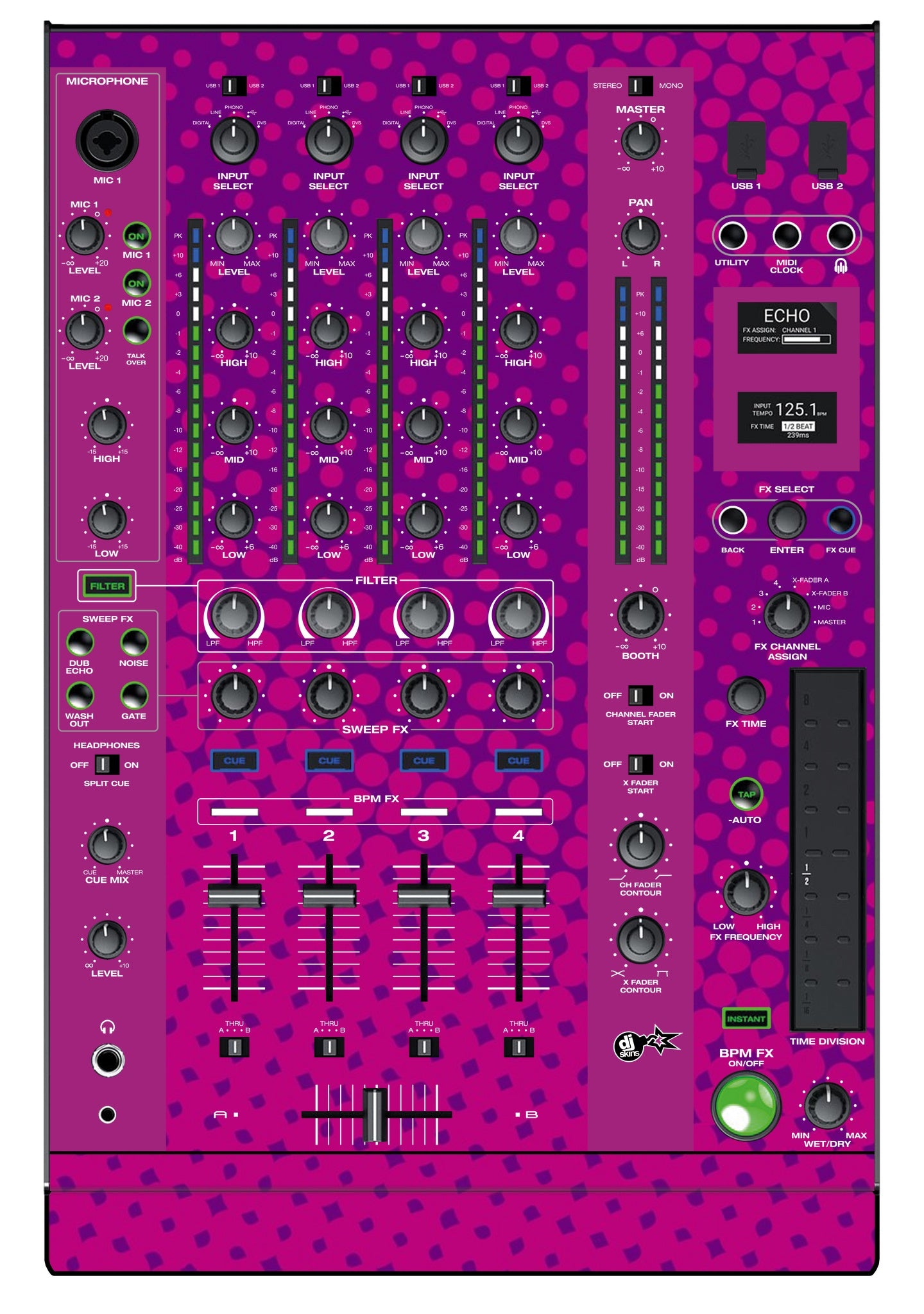 Denon DJ X 1800 Skin Gradienter Purple