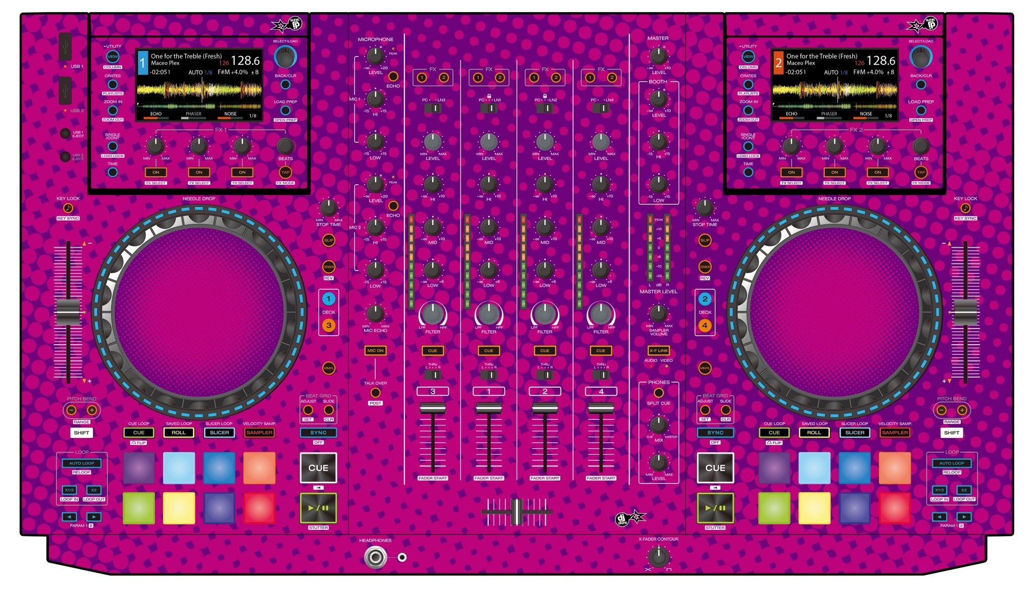 Denon DJ MCX 8000 Skin Gradienter Purple