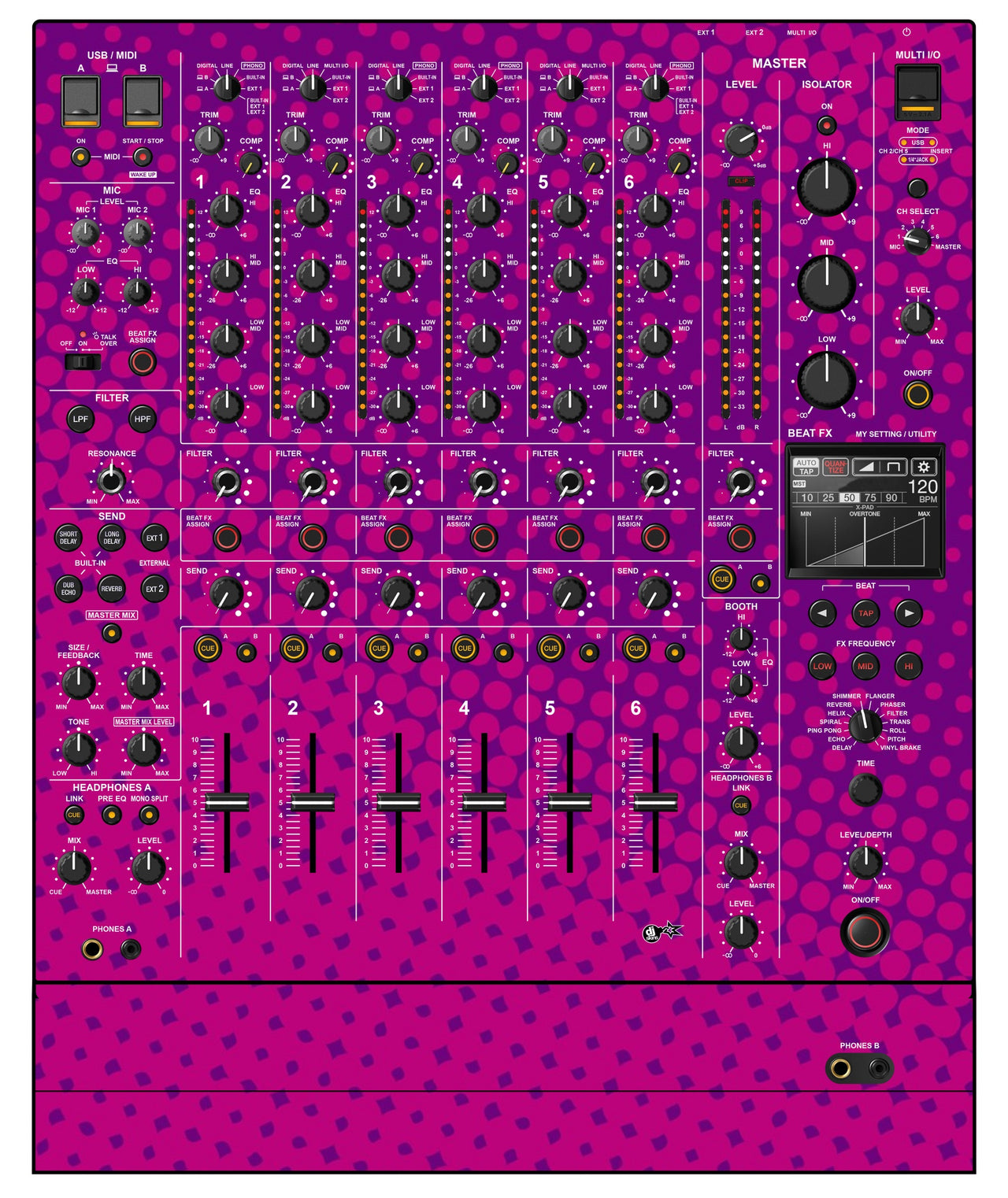 Pioneer DJ DJM V10 LF Skin Gradienter Purple