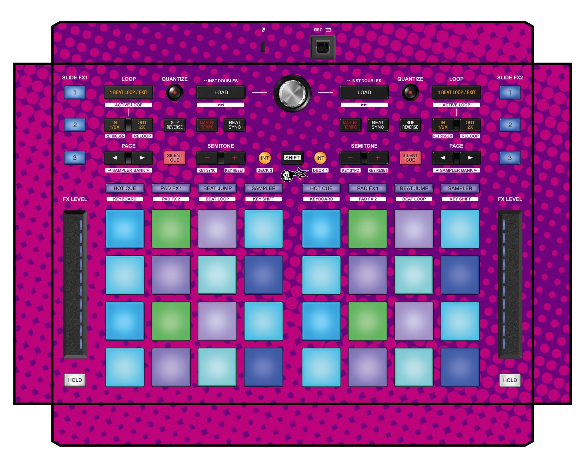 Pioneer DJ DDJ XP 1 Skin Gradienter Purple
