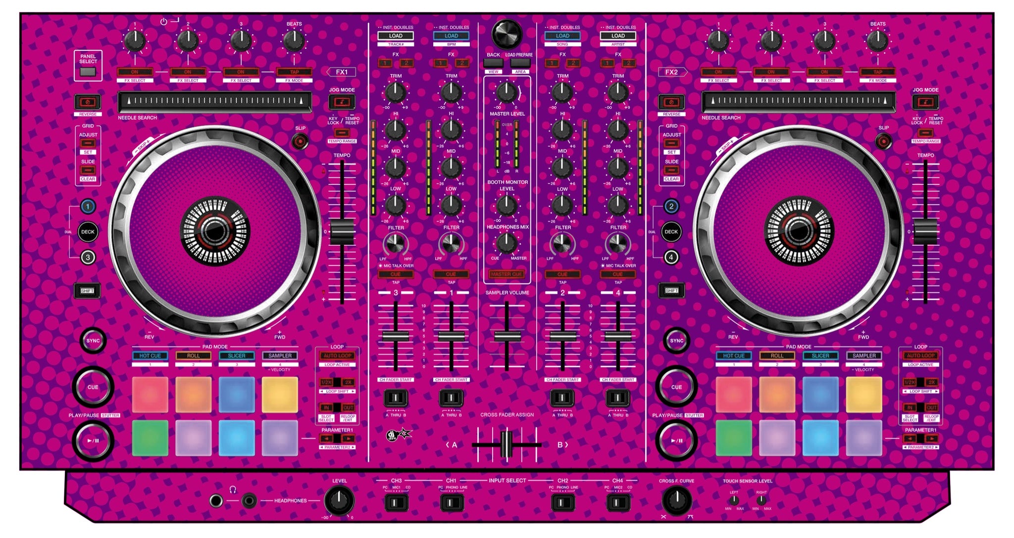 Pioneer DJ DDJ SX Skin Gradienter Purple