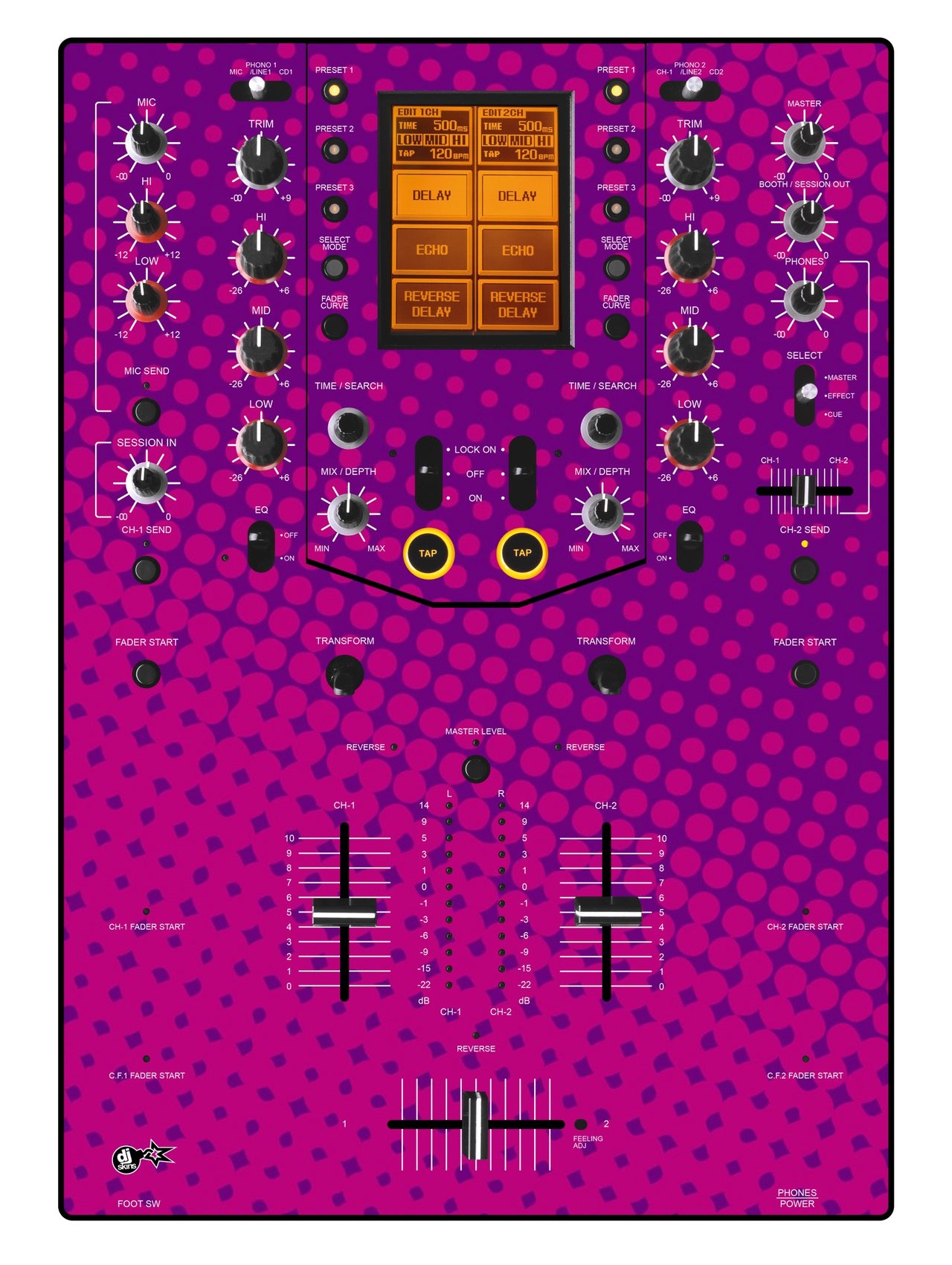 Pioneer DJ DJM 909 Skin Gradienter Purple