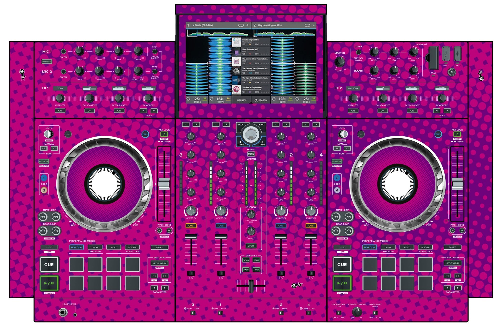 Denon DJ PRIME 4 Skin Gradienter Purple