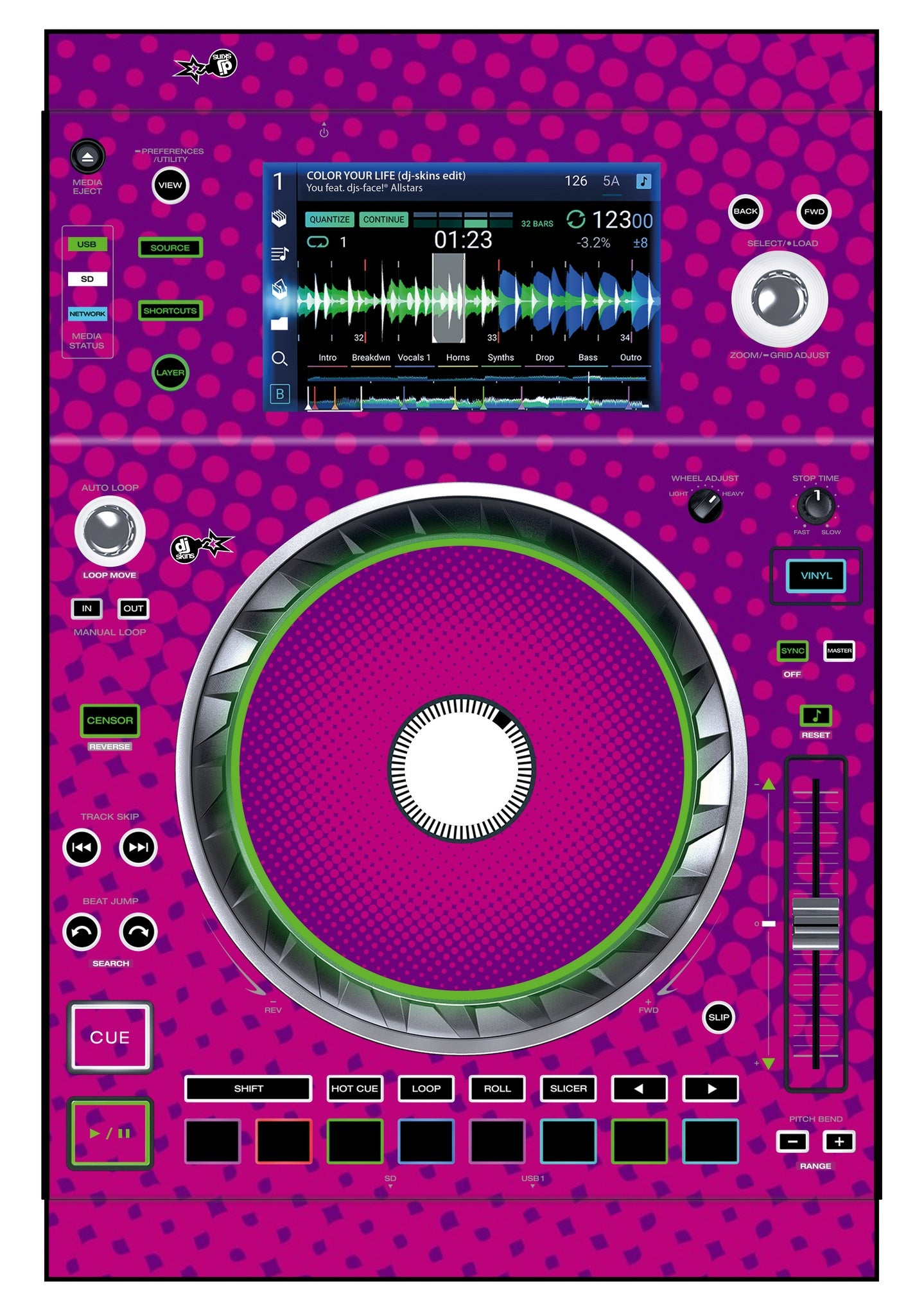 Denon DJ SC 5000 Skin Gradienter Purple