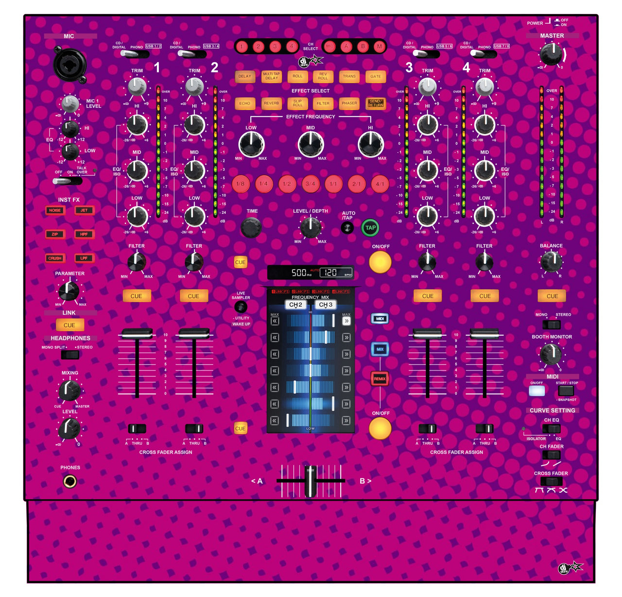 Pioneer DJ DJM 2000 Skin Gradienter Purple