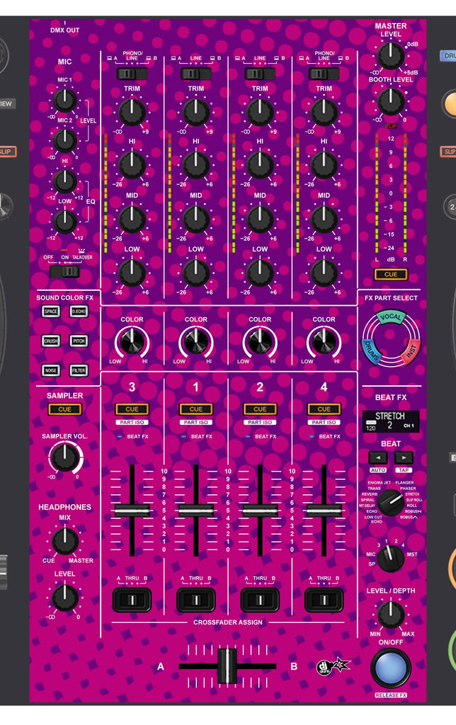 Pioneer DJ DDJ FLX10 MIXER Skin Gradienter Purple
