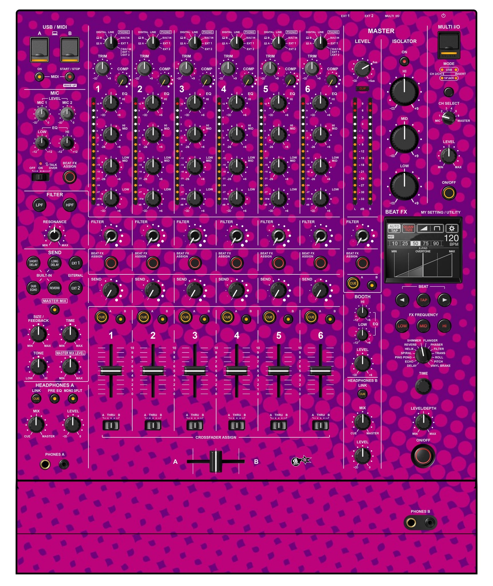 Pioneer DJ DJM V10 Skin Gradienter Purple