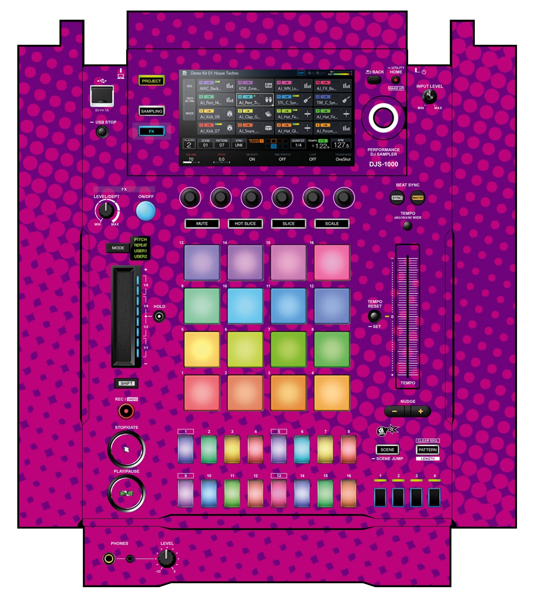 Pioneer DJ DJS 1000 Skin Gradienter Purple