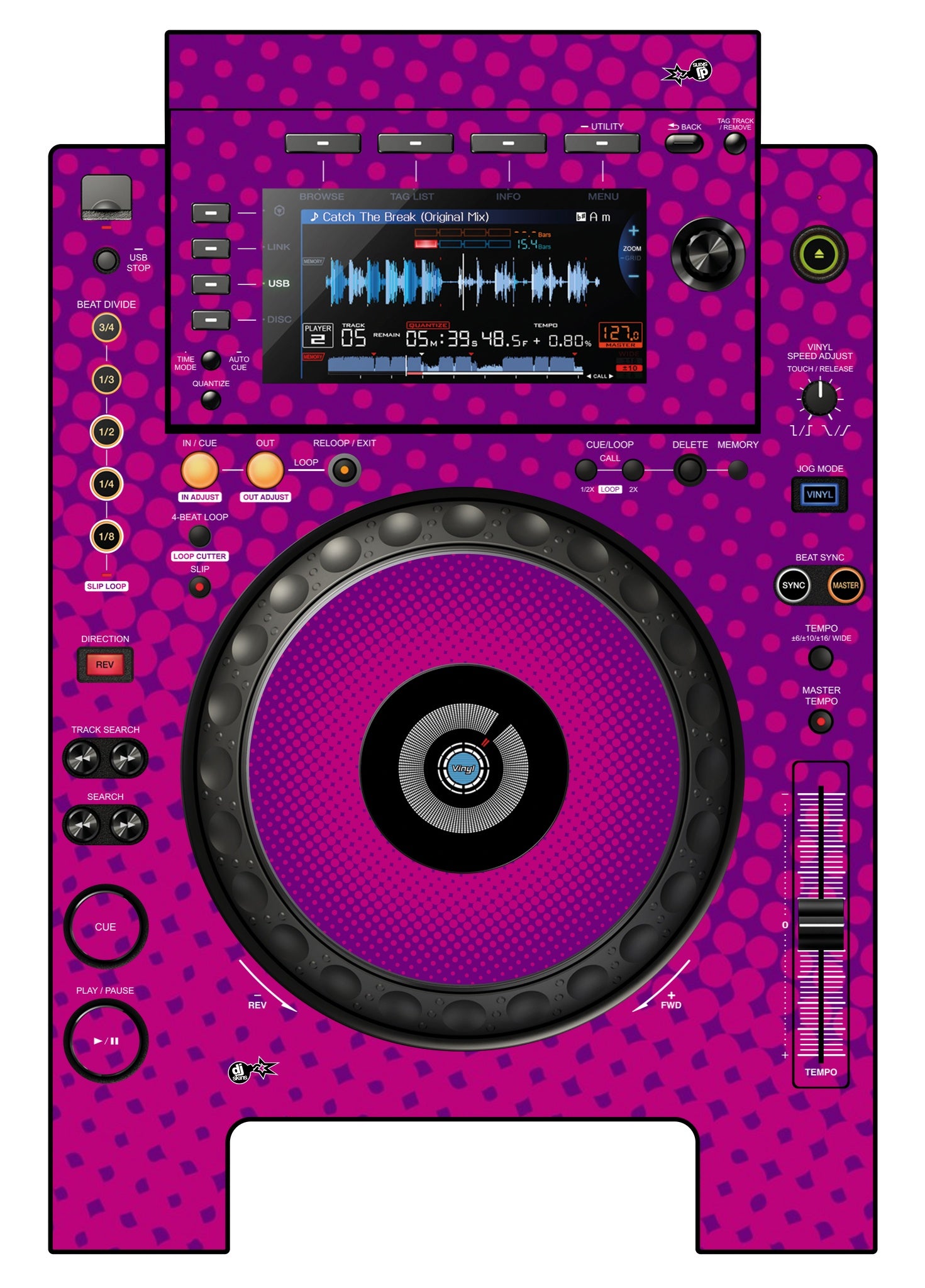 Pioneer DJ CDJ 900 NEXUS Skin Gradienter Purple