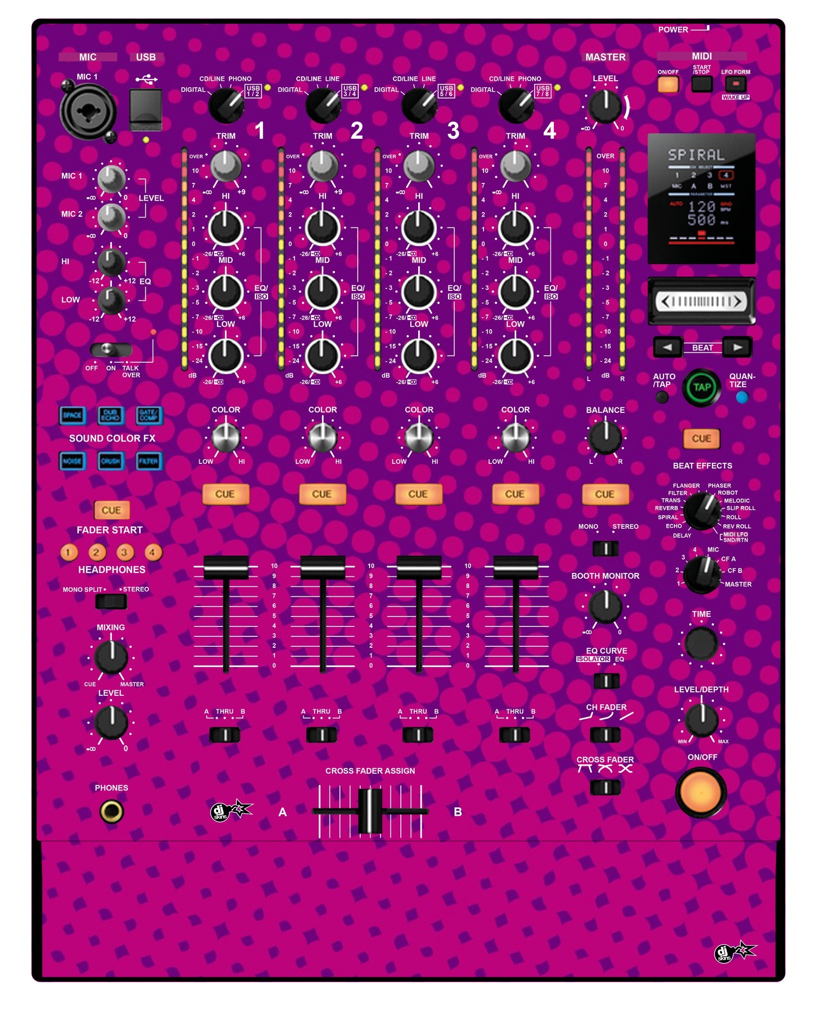 Pioneer DJ DJM 900 NEXUS Skin Gradienter Purple