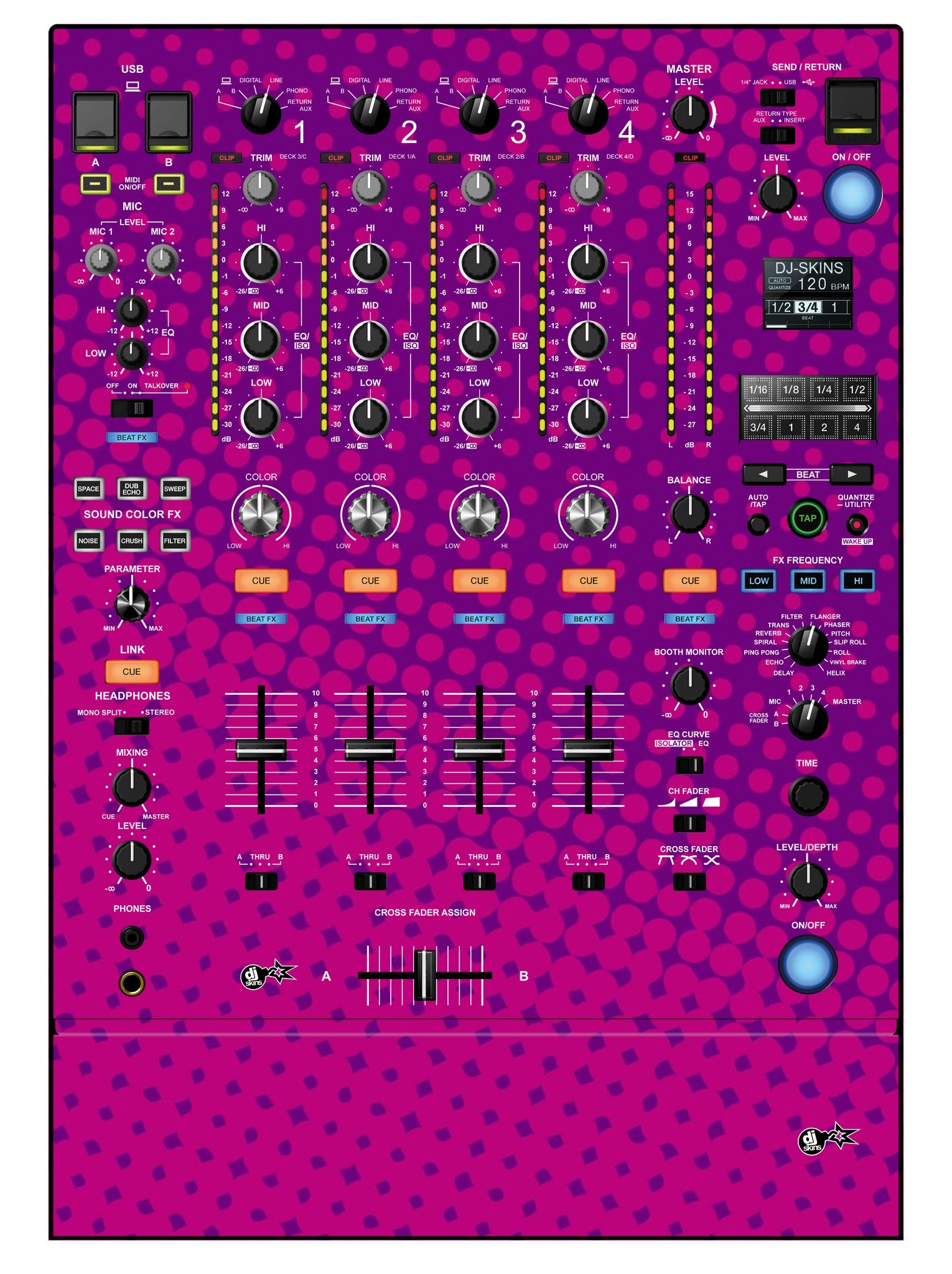 Pioneer DJ DJM 900 NEXUS 2 Skin Gradienter Purple