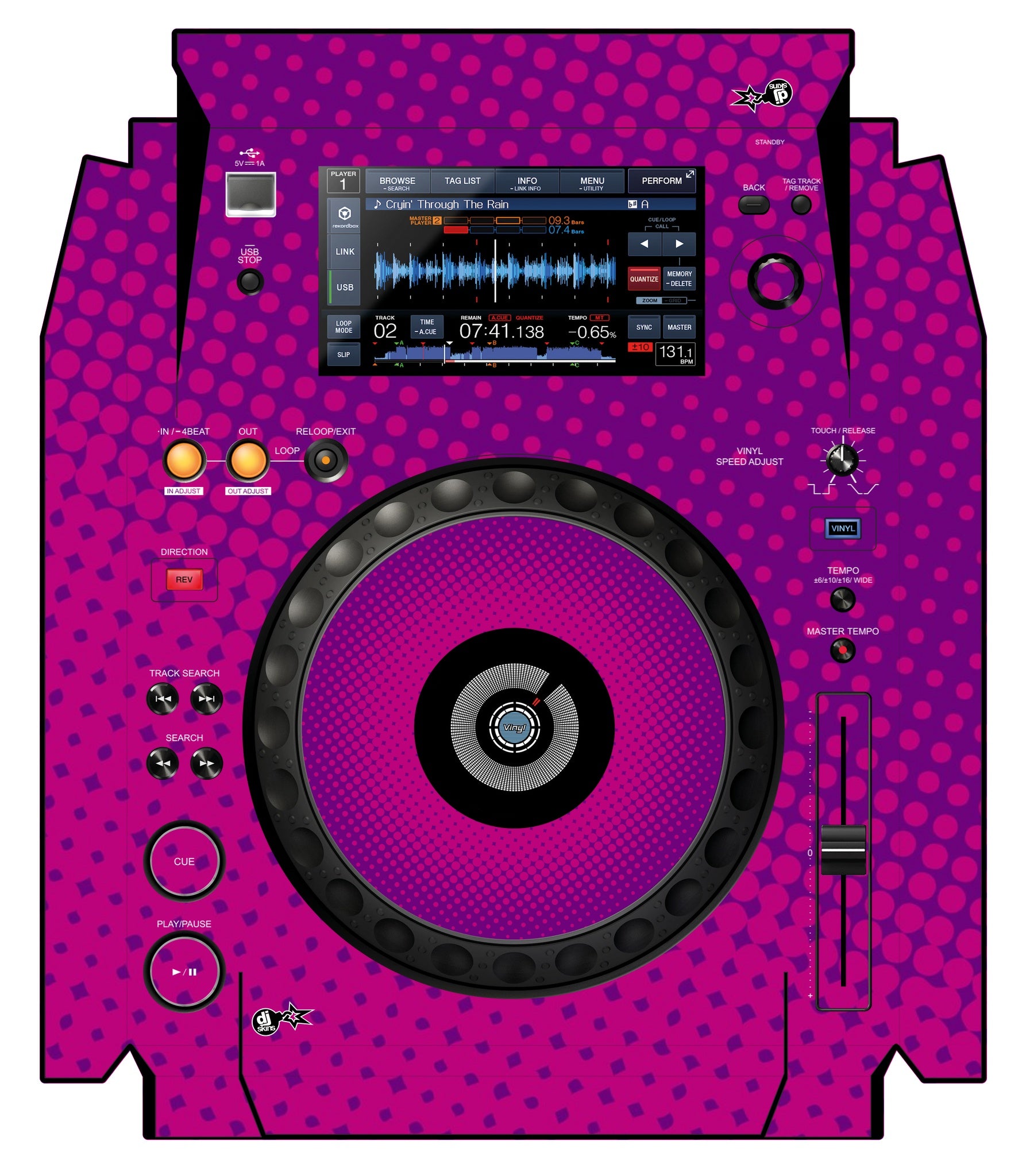 Pioneer DJ XDJ 1000 Skin Gradienter Purple