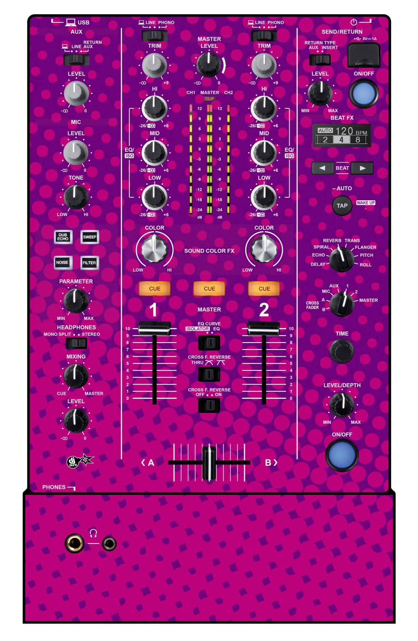 Pioneer DJ DJM 450 Skin Gradienter Purple